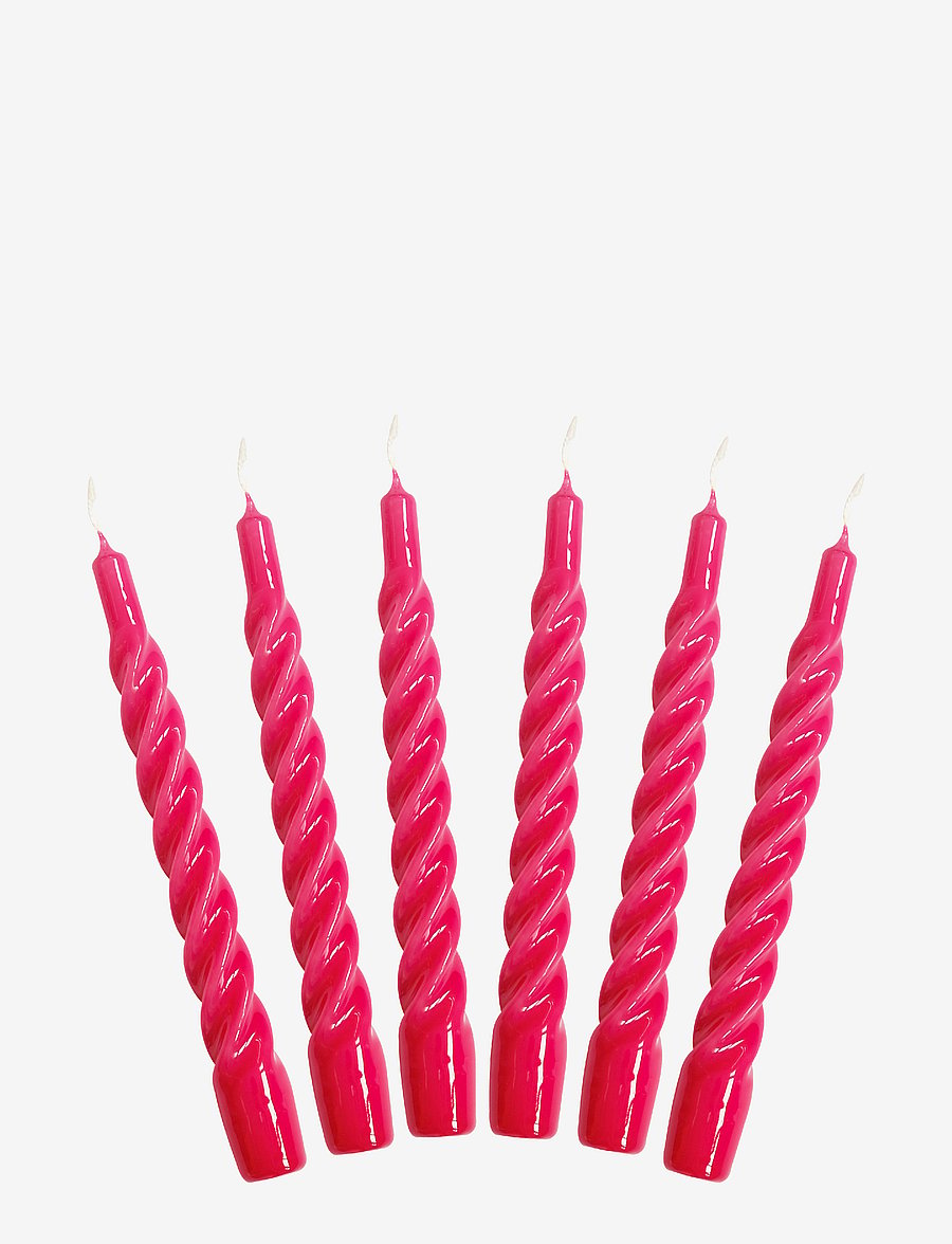 Kunstindustrien - Twisted Candles, 6 piece box - die niedrigsten preise - raspberry - 0