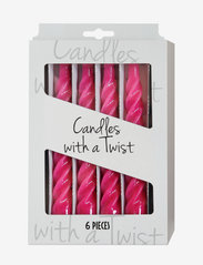 Kunstindustrien - Twisted Candles, 6 piece box - lowest prices - raspberry - 1