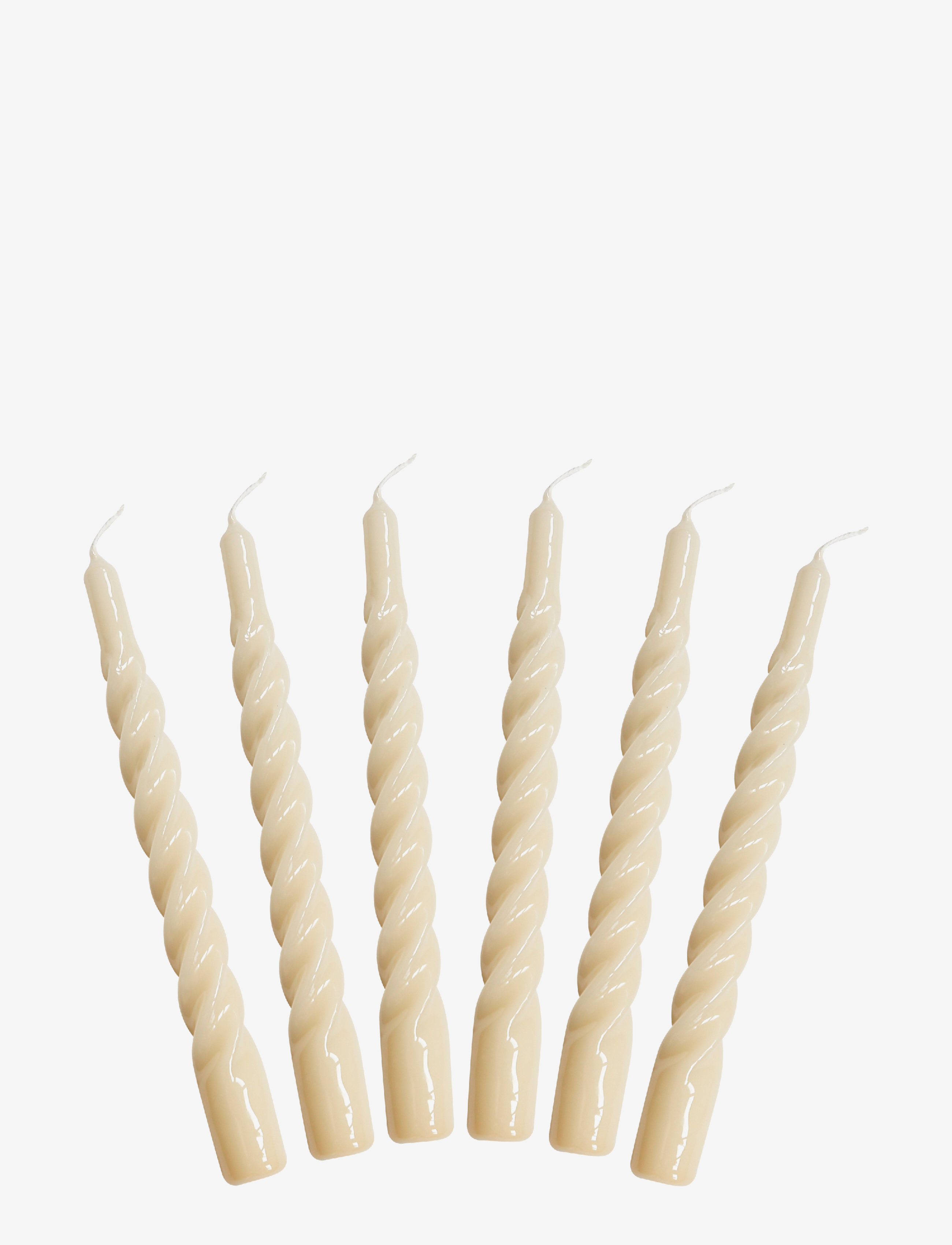 Kunstindustrien Twisted Candles, 6 piece box - Interiør - NUDE / beige