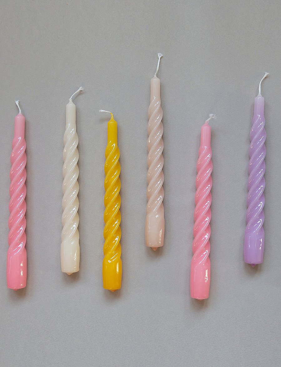 Kunstindustrien - Twisted Candles, 6 piece box - iepērcies pēc cenas - nude - 0