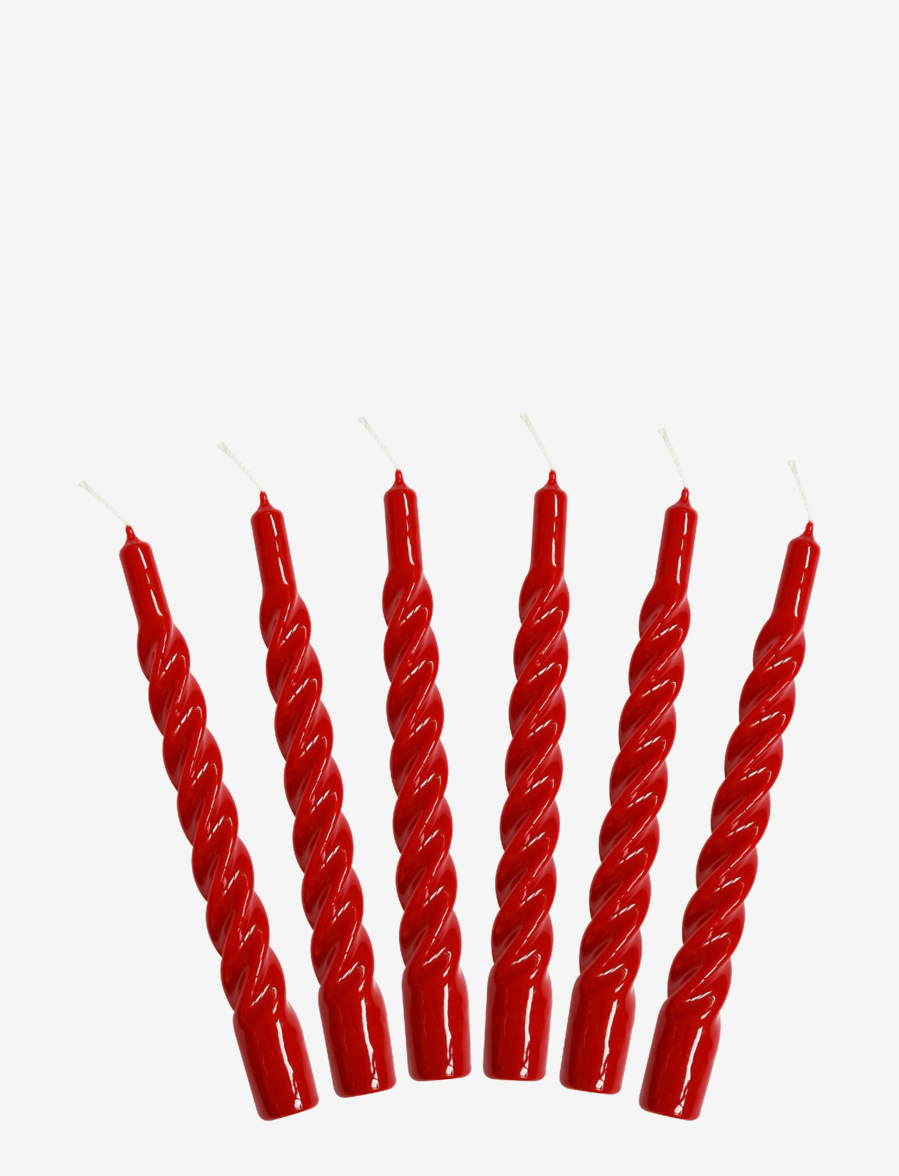 Kunstindustrien - Twisted Candles, 6 piece box - lowest prices - dark red - 0