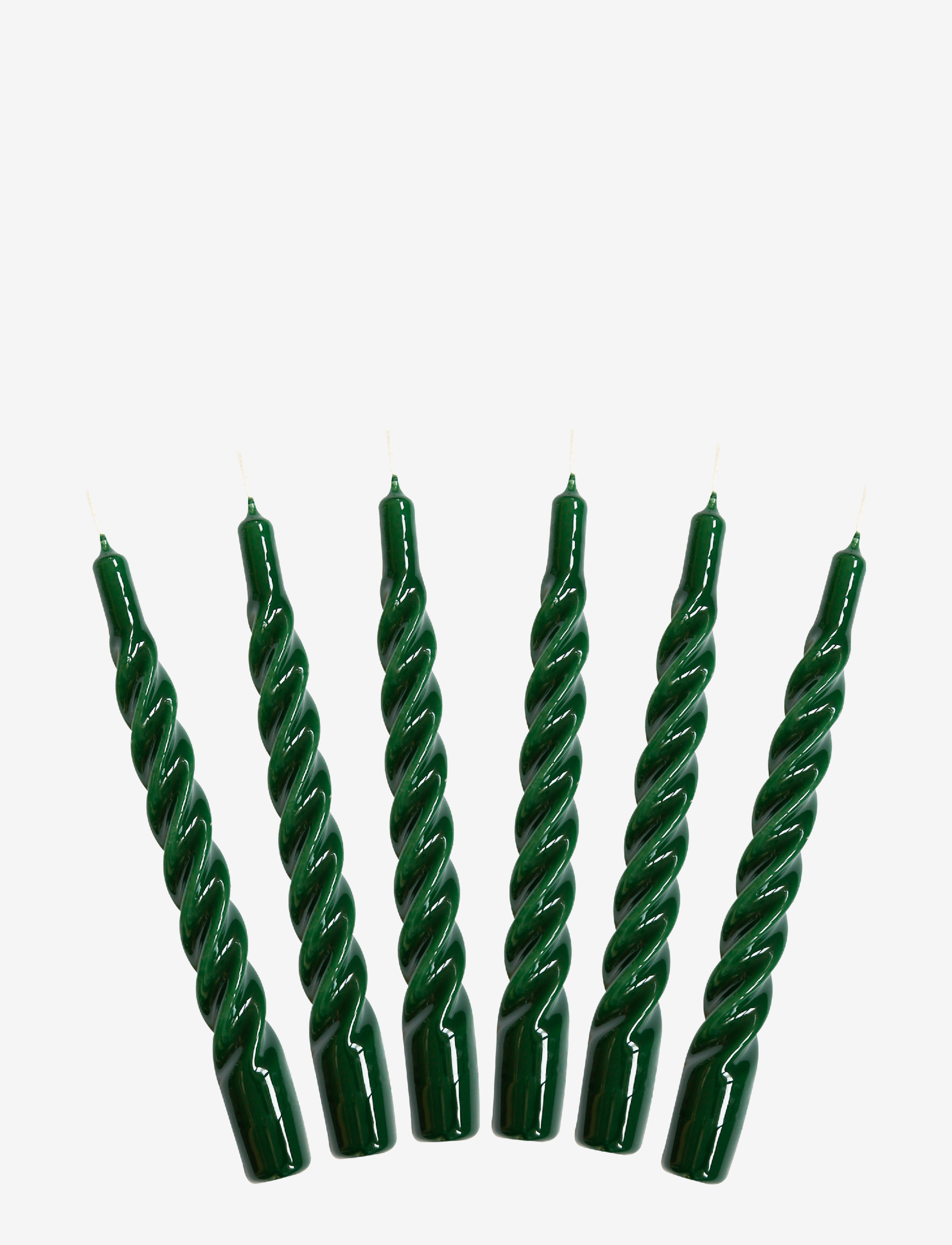 KUNSTINDUSTRIEN Twisted Candles, 6 Piece Box Grün - One Size - Unisex