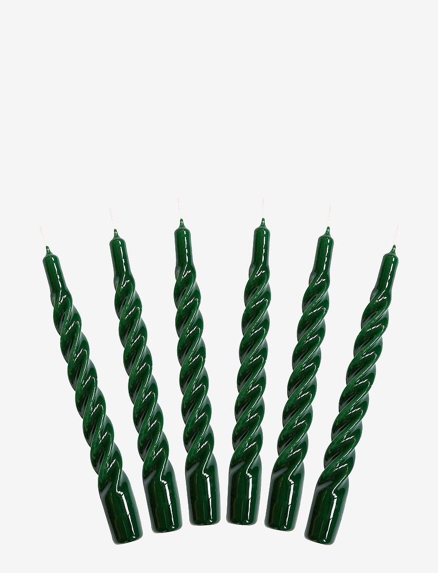 Kunstindustrien - Twisted Candles, 6 piece box - die niedrigsten preise - green - 0