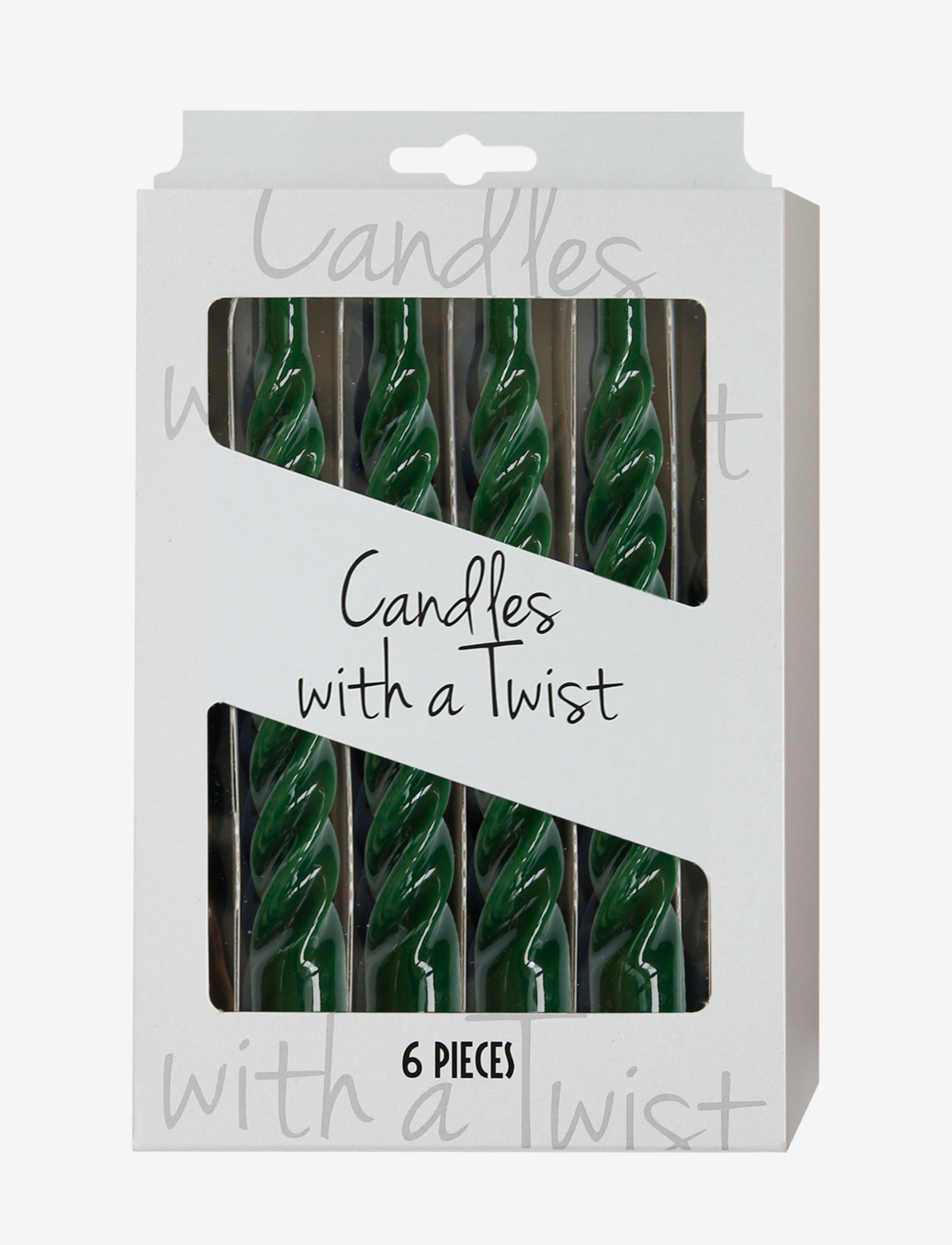 Kunstindustrien - Twisted Candles, 6 piece box - shop by price - green - 2