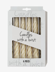 Kunstindustrien - Twisted Candles, 6 piece box - de laveste prisene - creme - 1