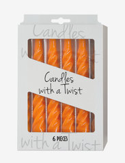 Kunstindustrien - Twisted Candles, 6 piece box - lowest prices - orange - 1
