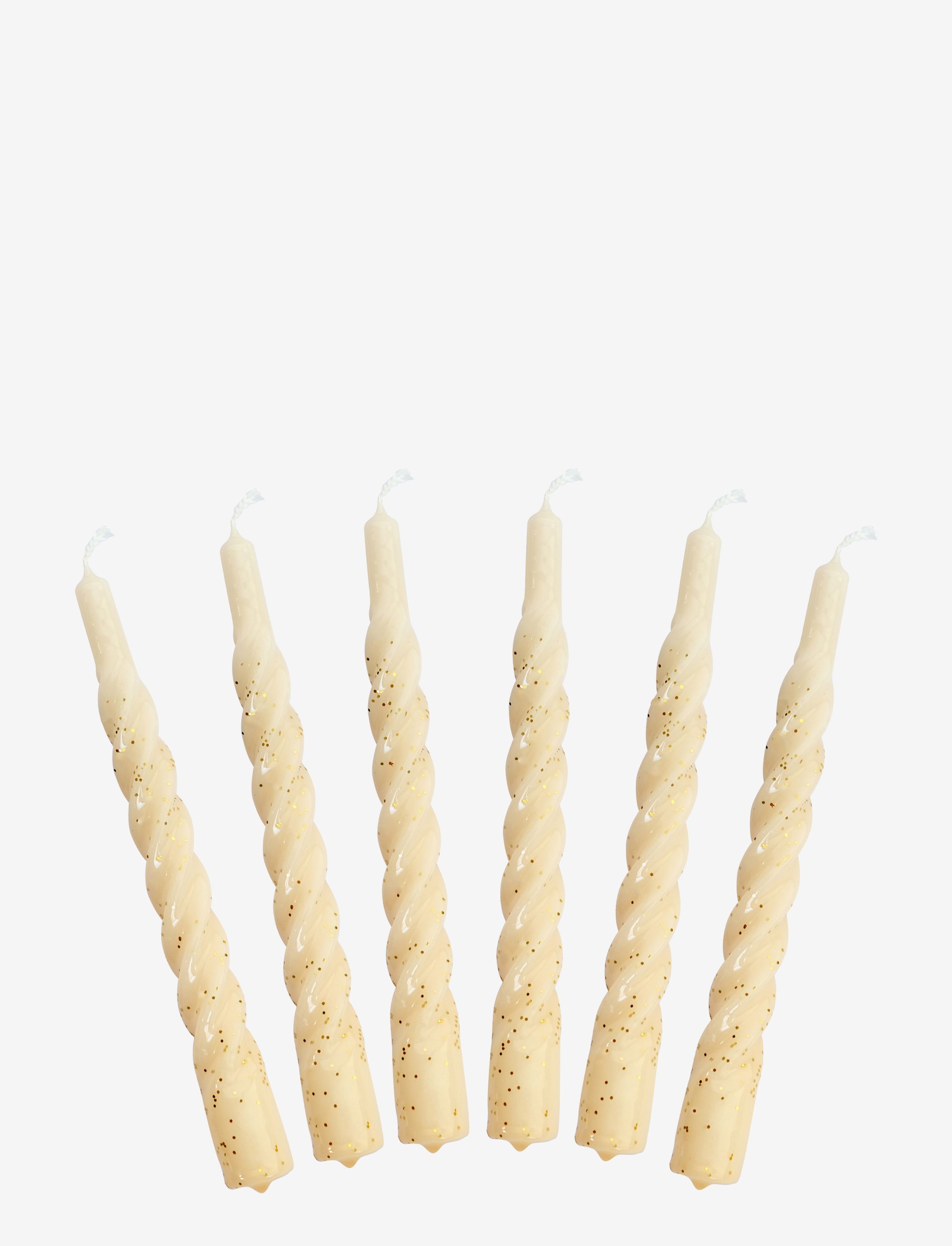 Kunstindustrien Candles With A Twist Glitter, One Size, Candles, Gelb - Pillar Homeware