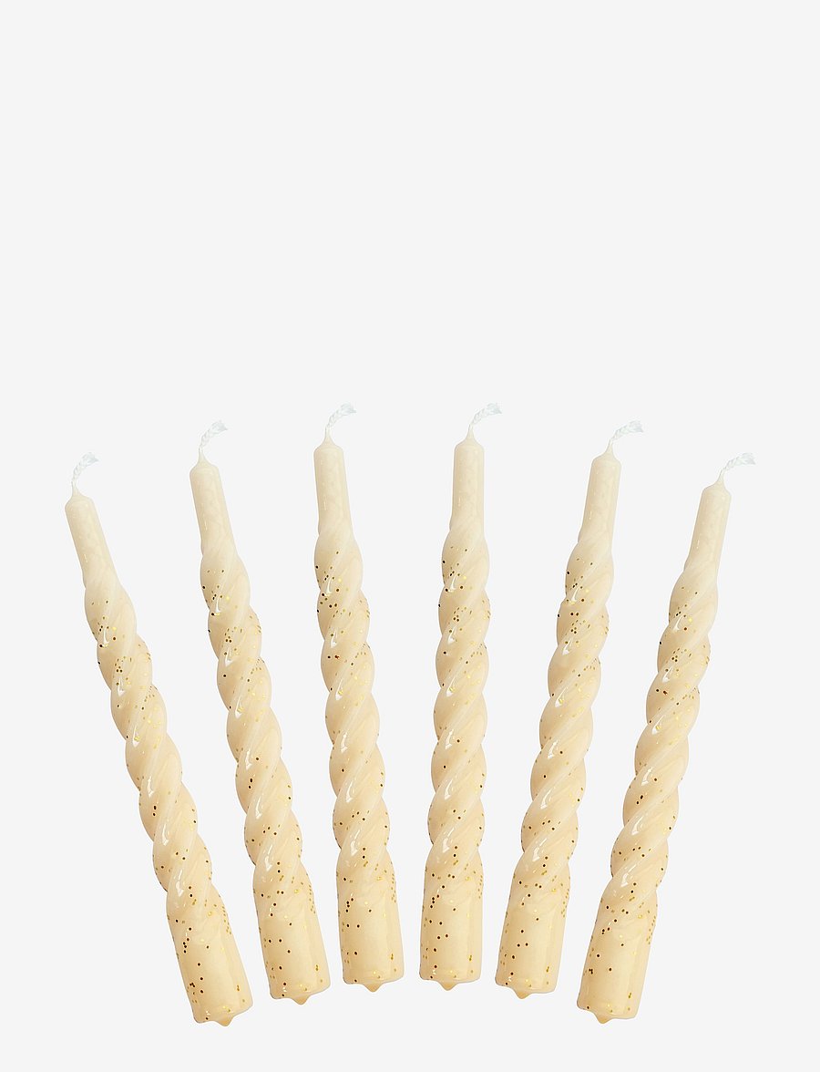 Kunstindustrien - Candles with a Twist - Glitter - pikad küünlad - creme with gold dust - 0