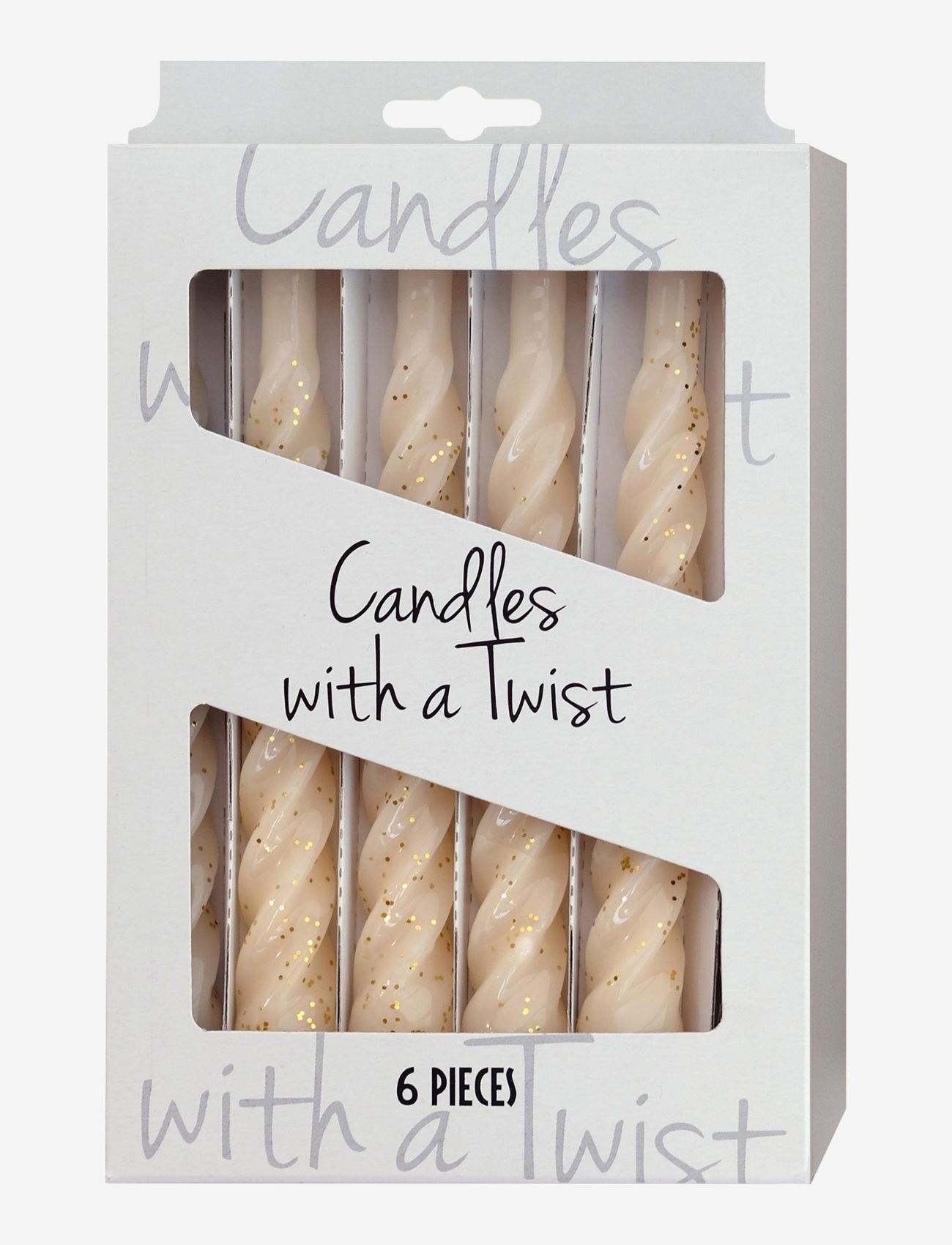 Kunstindustrien - Candles with a Twist - Glitter - lowest prices - creme with gold dust - 1