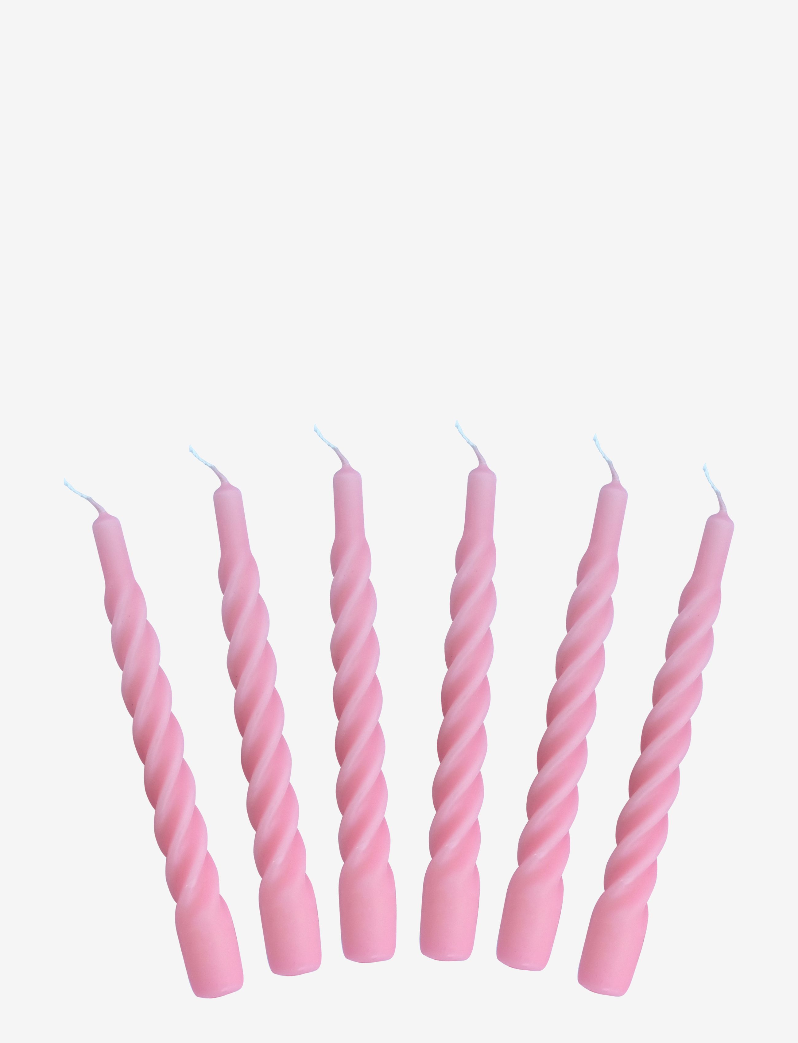 Kunstindustrien Candles With A Twist Matt, Søjlelys, Pink, Str: ONE SIZE