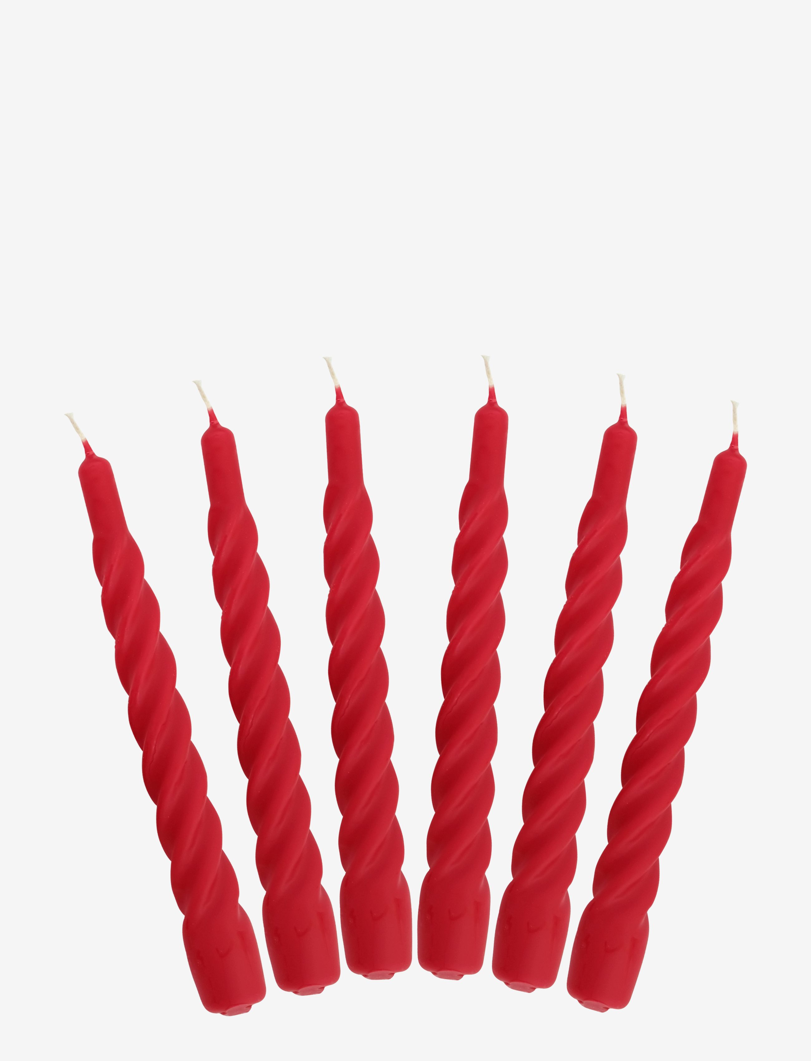 Kunstindustrien Candles With A Twist Matt, One Size, Candles, Rot - Pillar Homeware