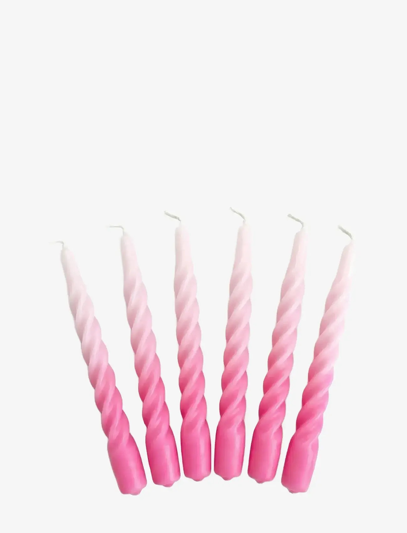 Kunstindustrien - Candles with a Twist - Pink Ombre - taper candles - pink ombre - 1