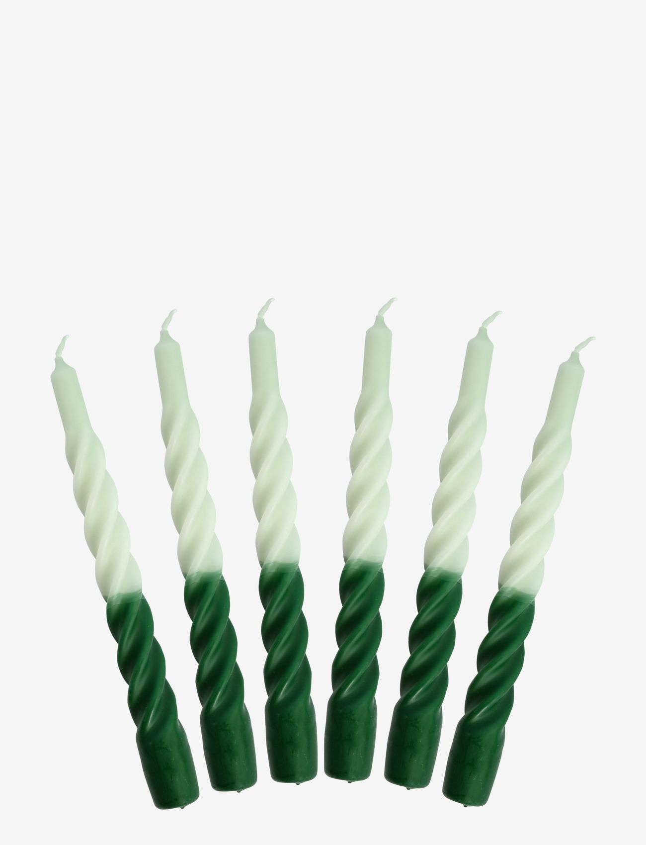 Kunstindustrien - Candles with a Twist -  Matt - taper candles - light and dark green - 0