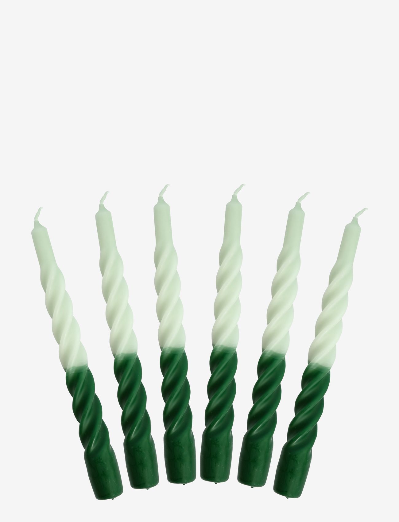 Kunstindustrien - Candles with a Twist -  Matt - de laveste prisene - light and dark green - 0