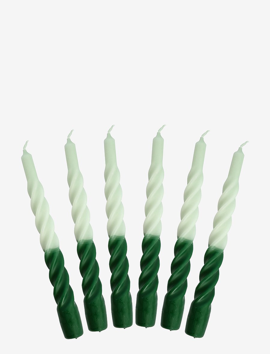 Kunstindustrien - Candles with a Twist - Matt - tischkerzen - light and dark green - 0