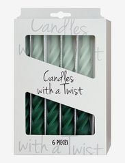 Kunstindustrien - Candles with a Twist -  Matt - de laveste prisene - light and dark green - 1