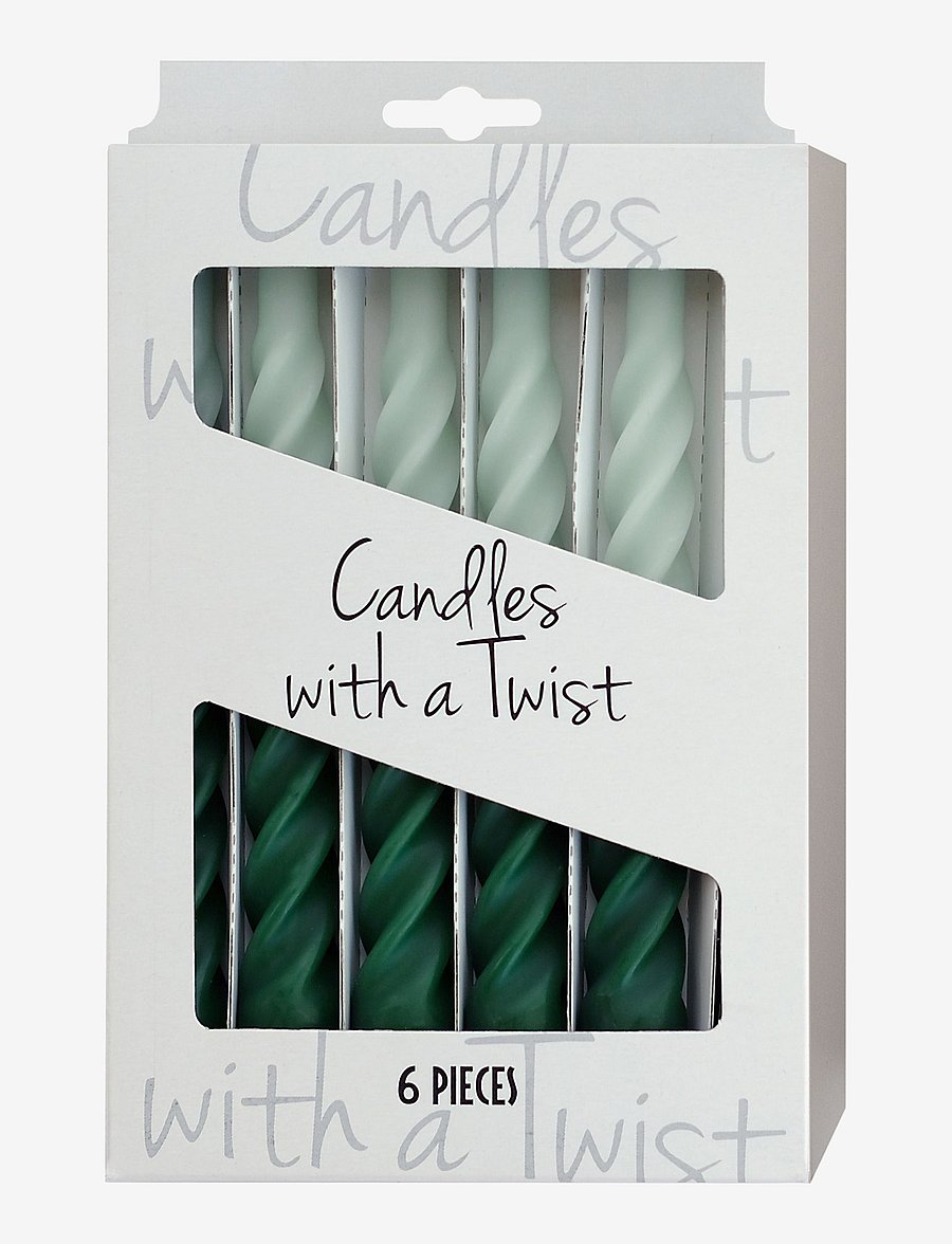 Kunstindustrien - Candles with a Twist - Matt - tischkerzen - light and dark green - 1