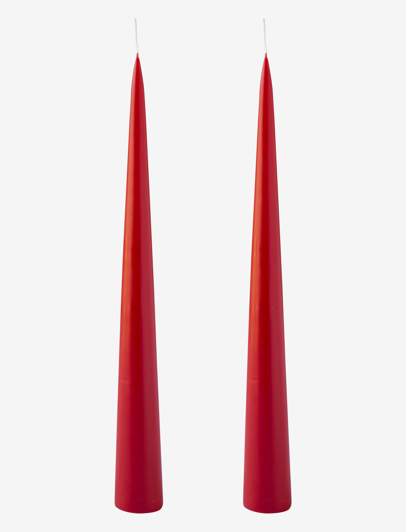 Kunstindustrien - Hand Dipped Decoration Candles, 2 pack - de laveste prisene - red - 0