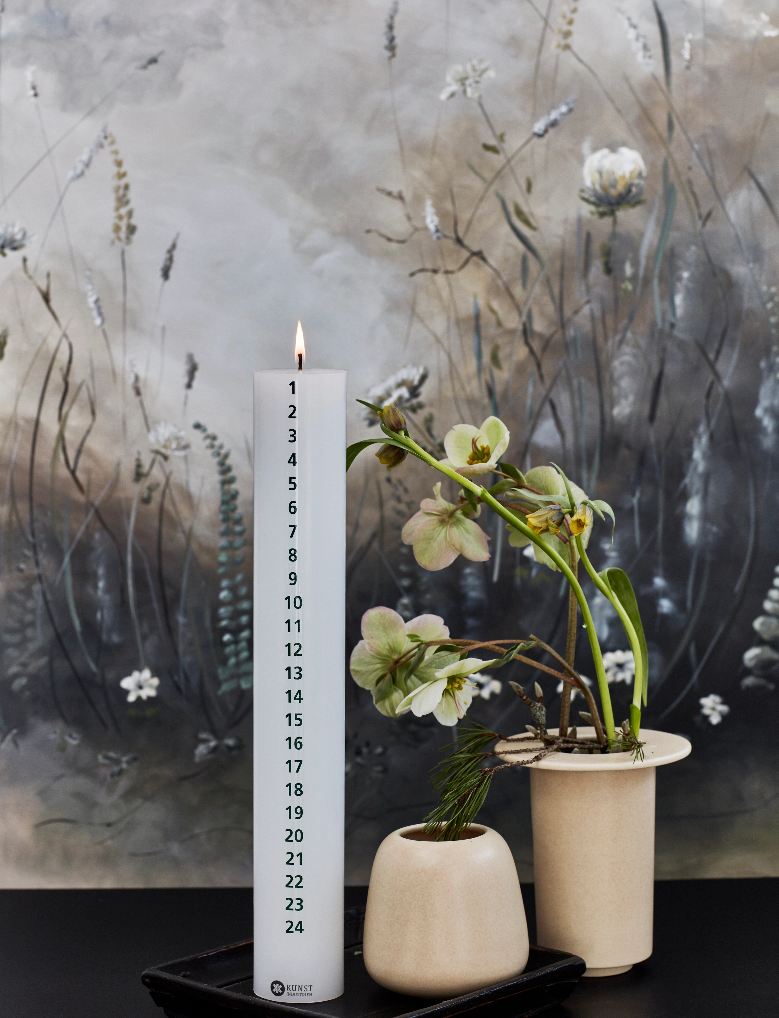Kunstindustrien December Candle, One Size, Christmas Decoration, Weiß - Advents Candles, Homeware