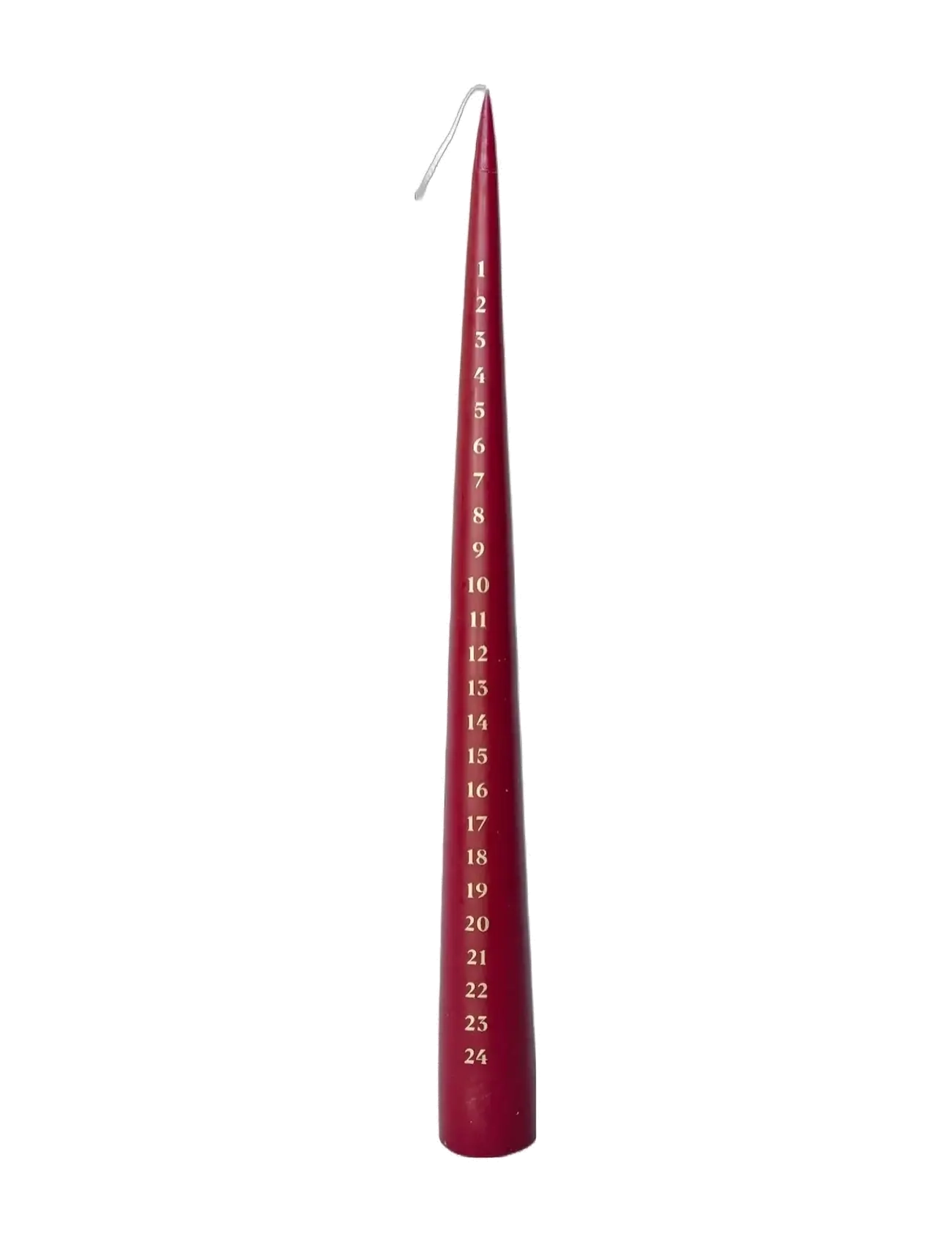 KUNSTINDUSTRIEN Decoration Calendar Candle Burgundy - 4X40CM - Unisex