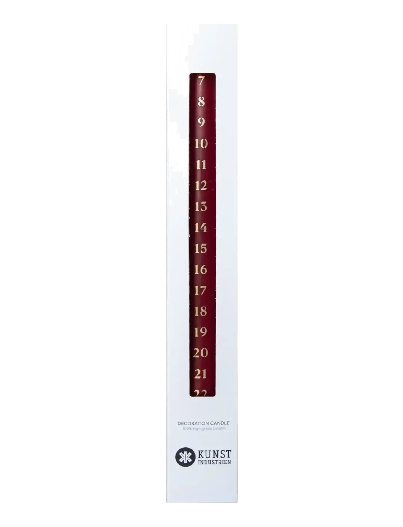 Kunstindustrien - Decoration Calendar Candle - stagelys - bordeaux - 1