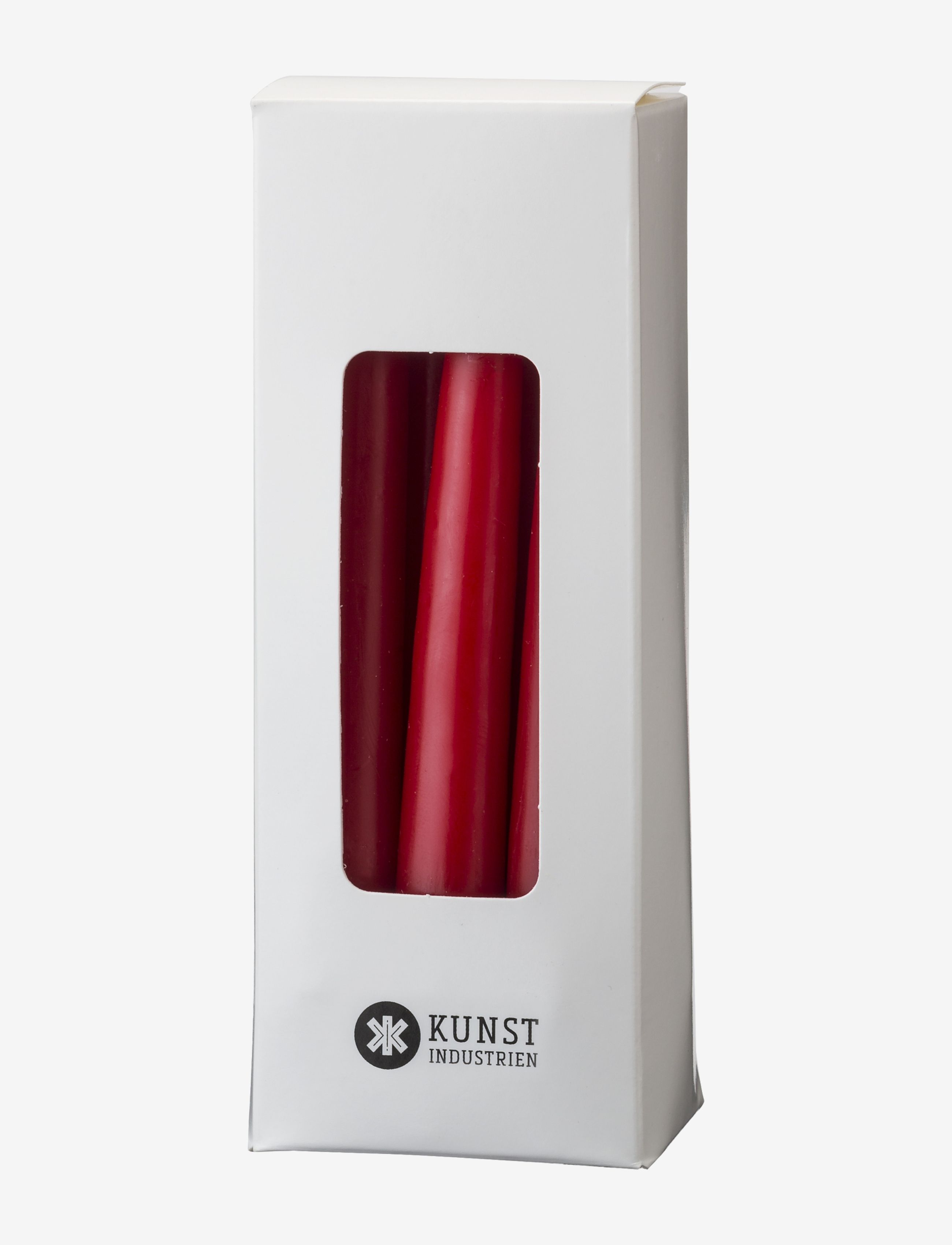 Kunstindustrien Small colored candle - giftbox w. 12 pcs - Interiør - DARK RED / red