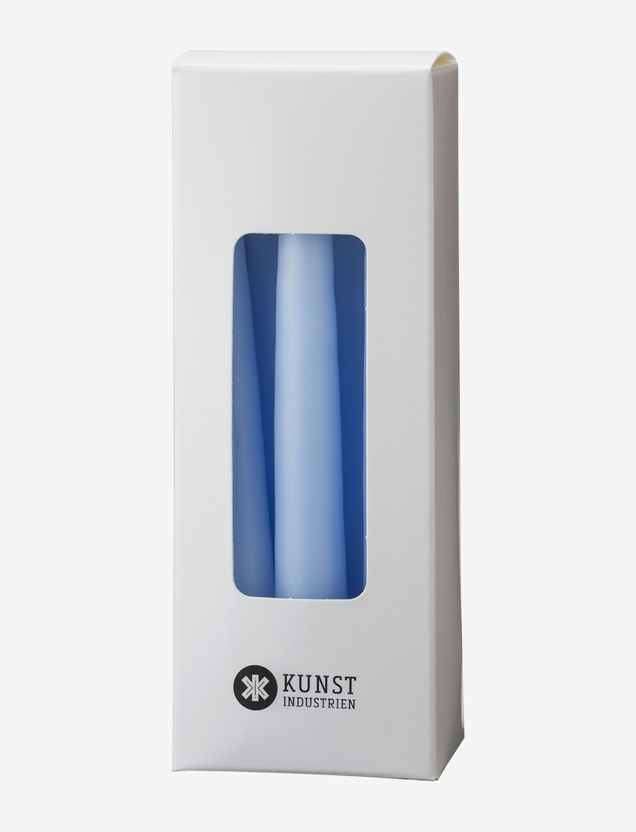 Kunstindustrien Small Colored Candle Giftbox W. 12 Pcs, One Size, Candles, Blau - Pillar Homeware