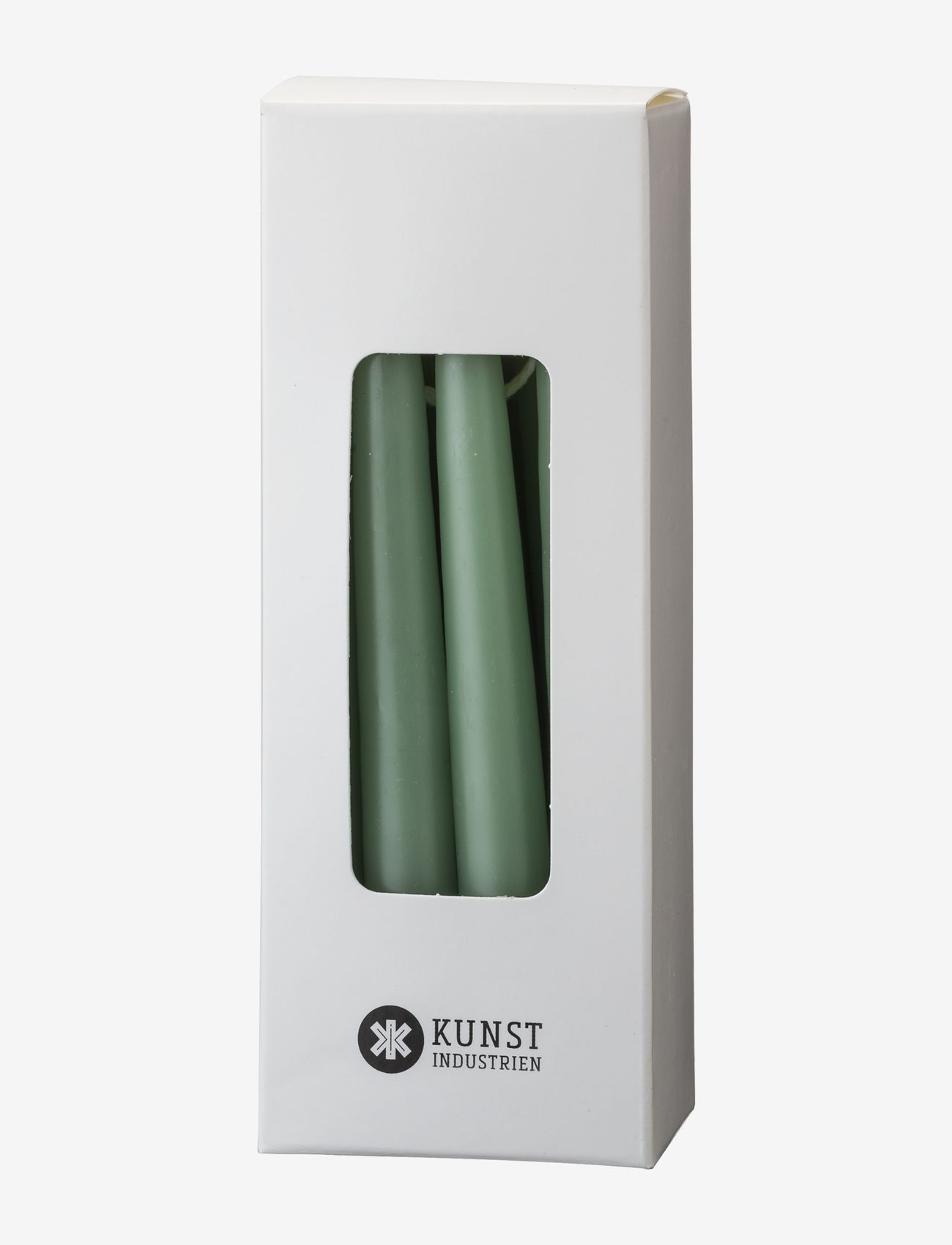 Kunstindustrien - Small colored candle - giftbox w. 12 pcs - laveste priser - dark reseda green - 0