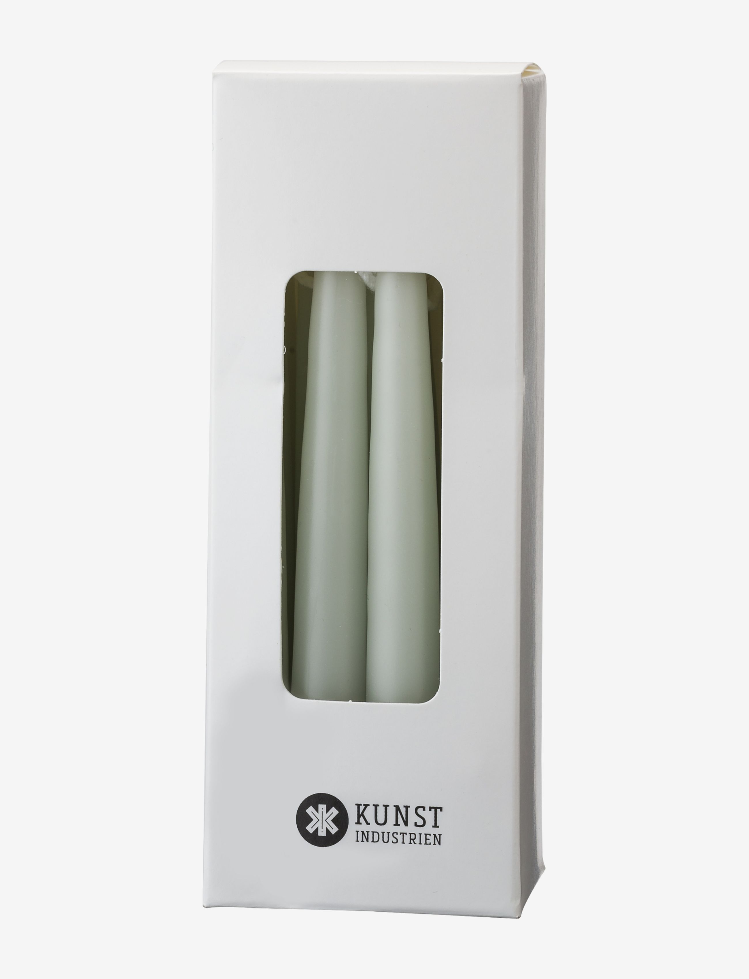 Kunstindustrien Small Colored Candle Giftbox W. 12 Pcs, One Size, Candles, Grün - Pillar Homeware