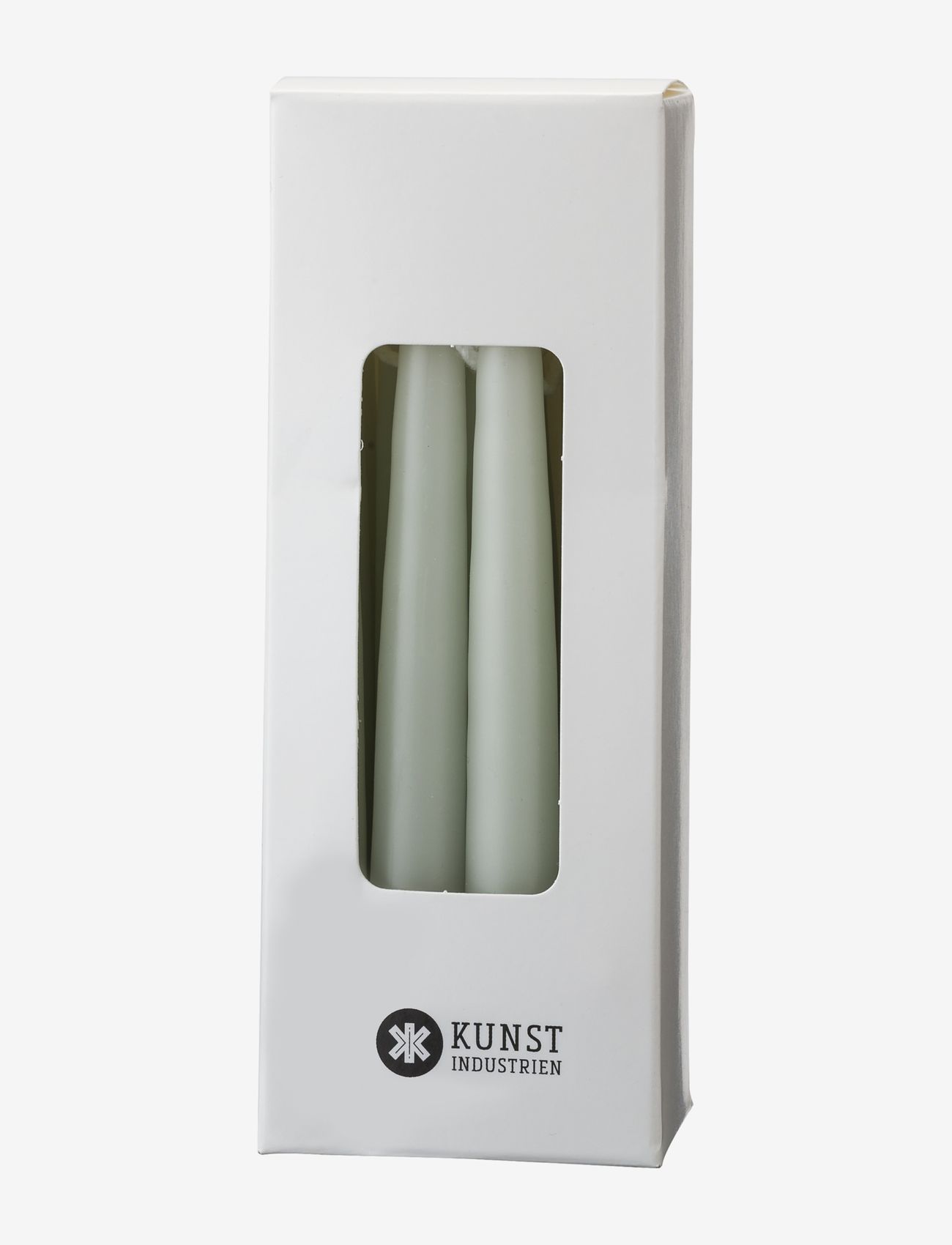Kunstindustrien - Small colored candle - giftbox w. 12 pcs - laveste priser - light reseda green - 0