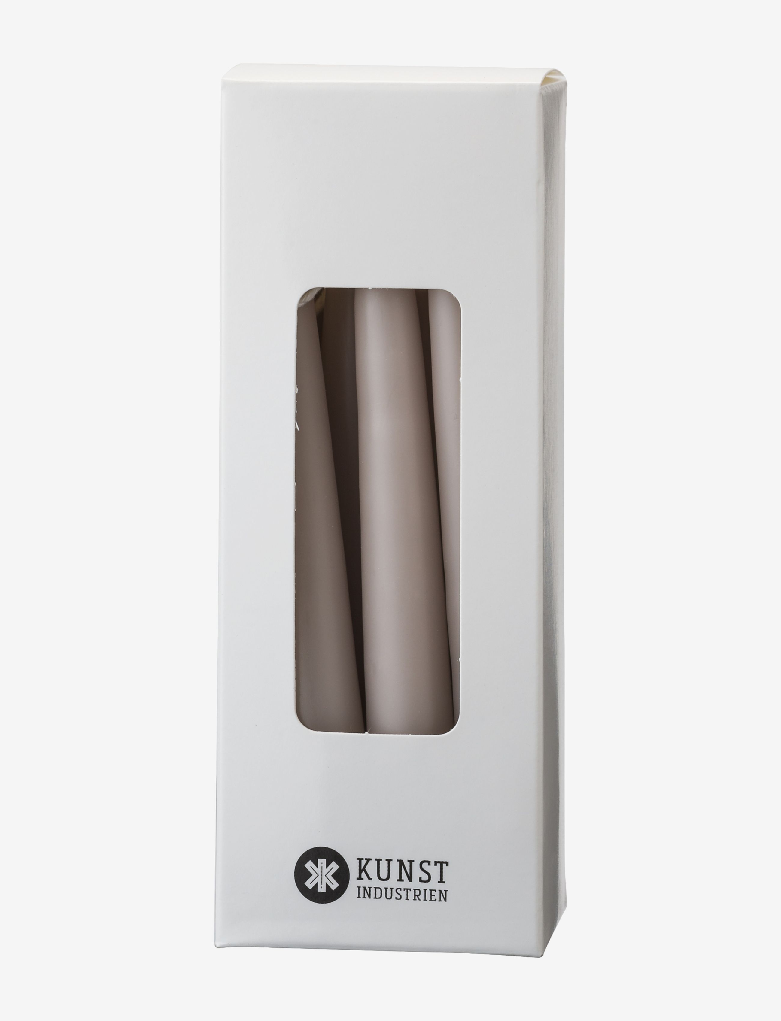 Kunstindustrien Small Colored Candle Giftbox W. 12 Pcs, One Size, Candles, Grau - Pillar Homeware