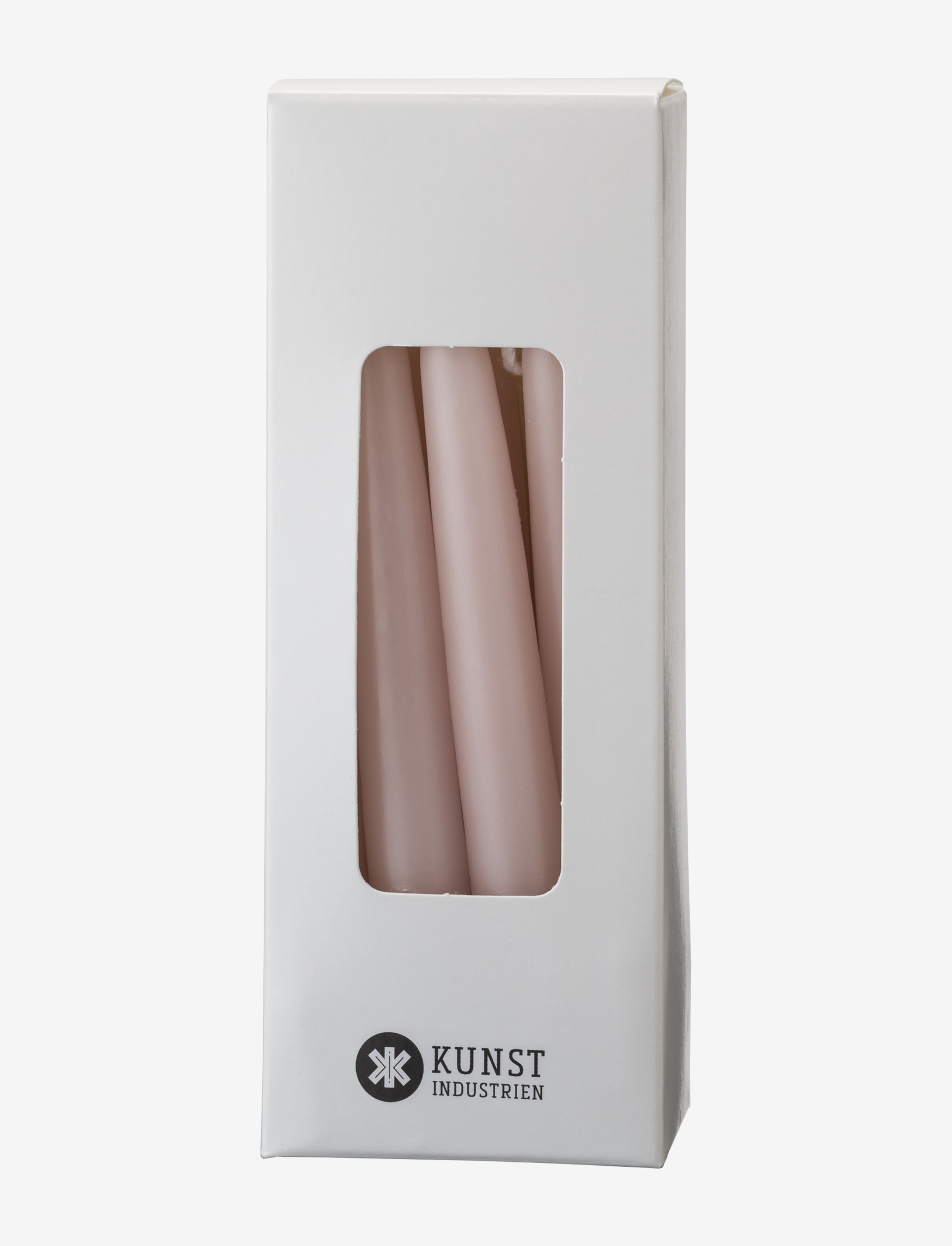 Kunstindustrien Small Colored Candle - Giftbox W. 12 Pcs, One Size, Pink, Stearinlys > Søjlelys, Unisex