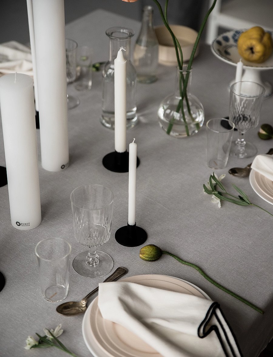 Kunstindustrien - Italian Church Candles, 1,3 cm x 13 cm, 12 pce. - pikad küünlad - white - 2