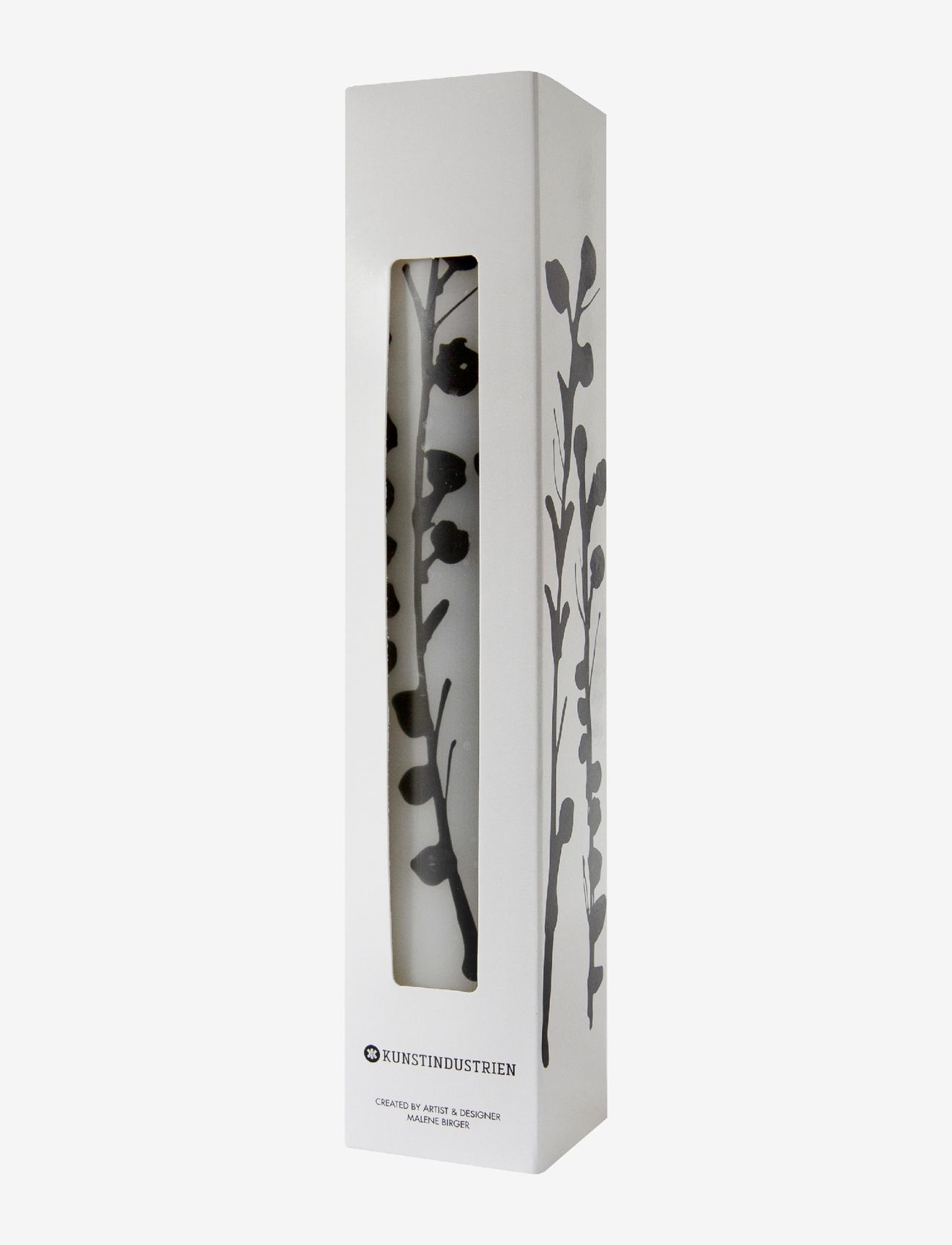 Kunstindustrien - Wax Alter Candles 5 x 25- Black Wild Flowers - bloklys - black pattern - 2