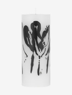 Wax Alter Candles 7 x18 - Black Abstract Flowers, Kunstindustrien