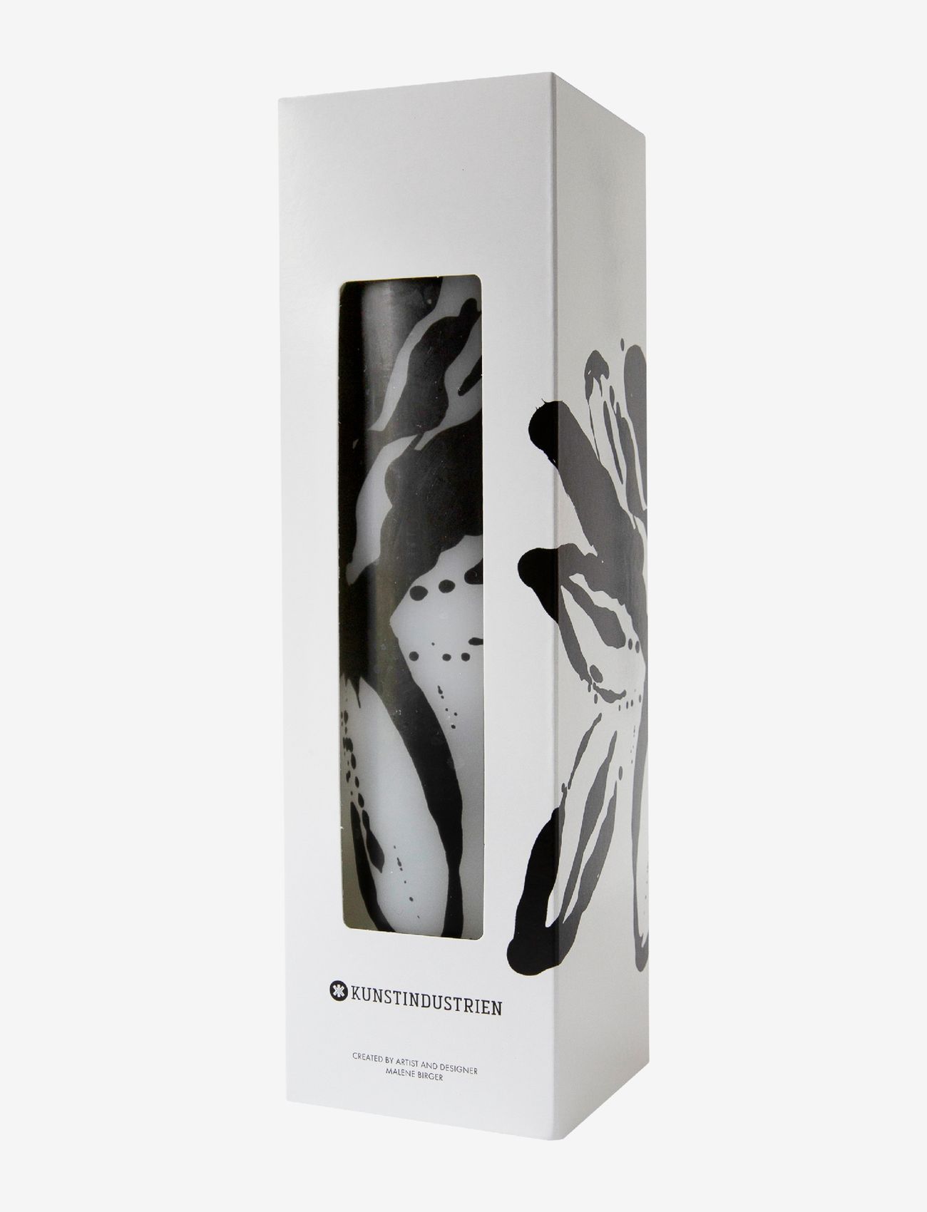 Kunstindustrien - Wax Alter Candles 7x24- Black Abstract Flowers - laagste prijzen - black pattern - 1