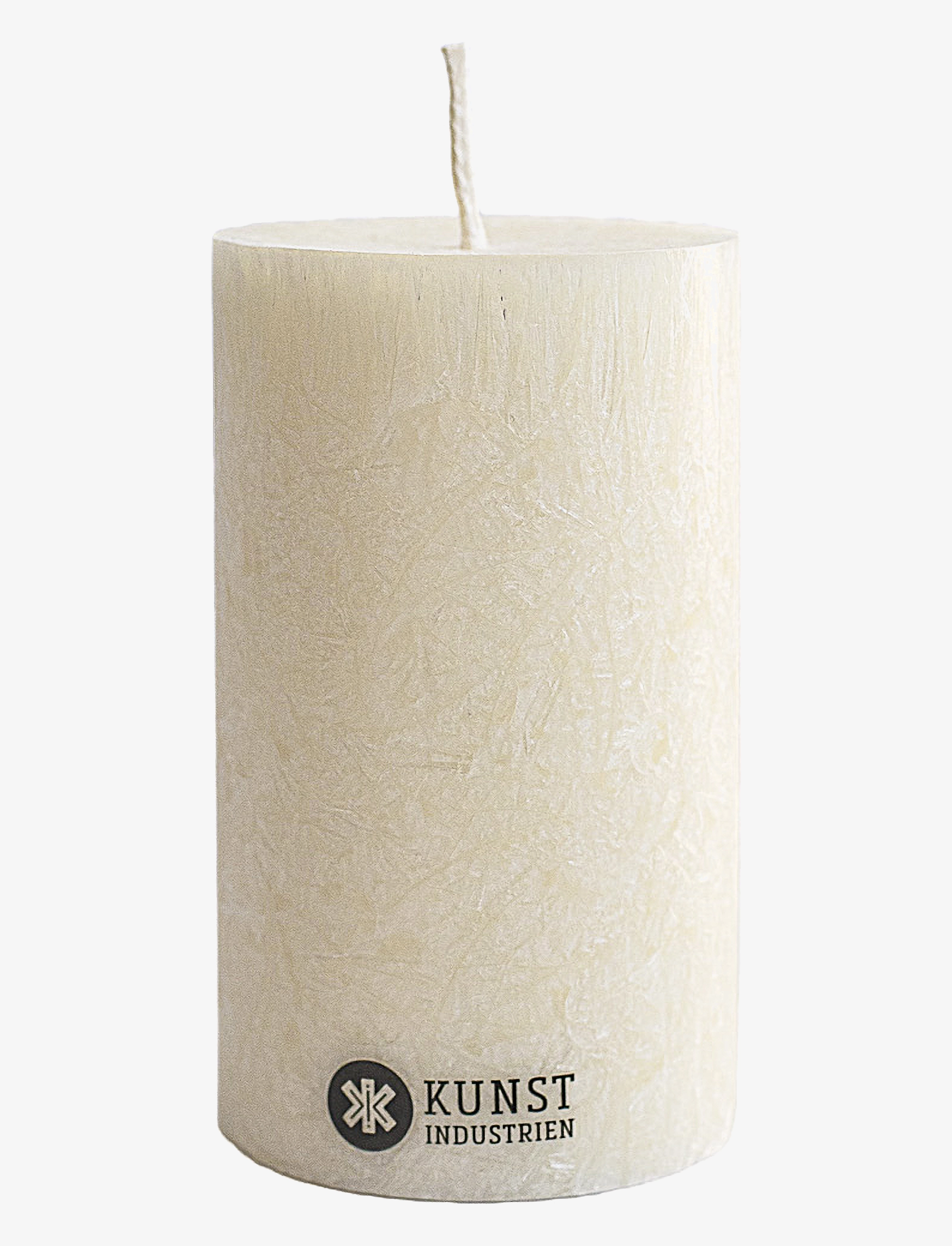 KUNSTINDUSTRIEN Upcycled Olive Wax Pillar Candle Cream - 6X10CM - Unisex