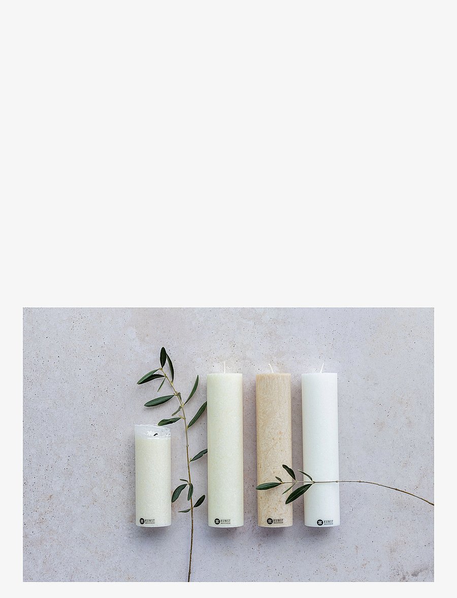 Kunstindustrien - Upcycled olive wax pillar candle - blockkerzen - offwhite - 3