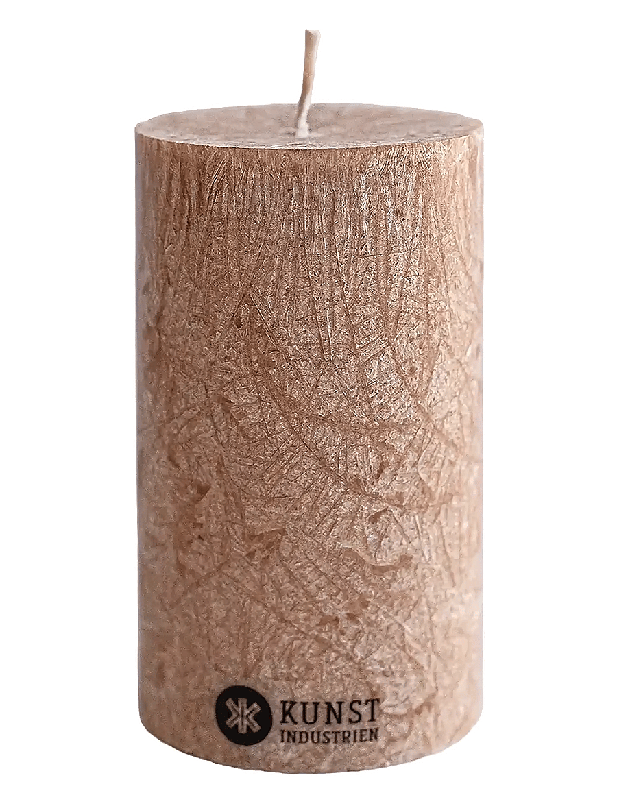 Kunstindustrien - Upcycled olive wax pillar candle - blockkerzen - hazelnut - 1