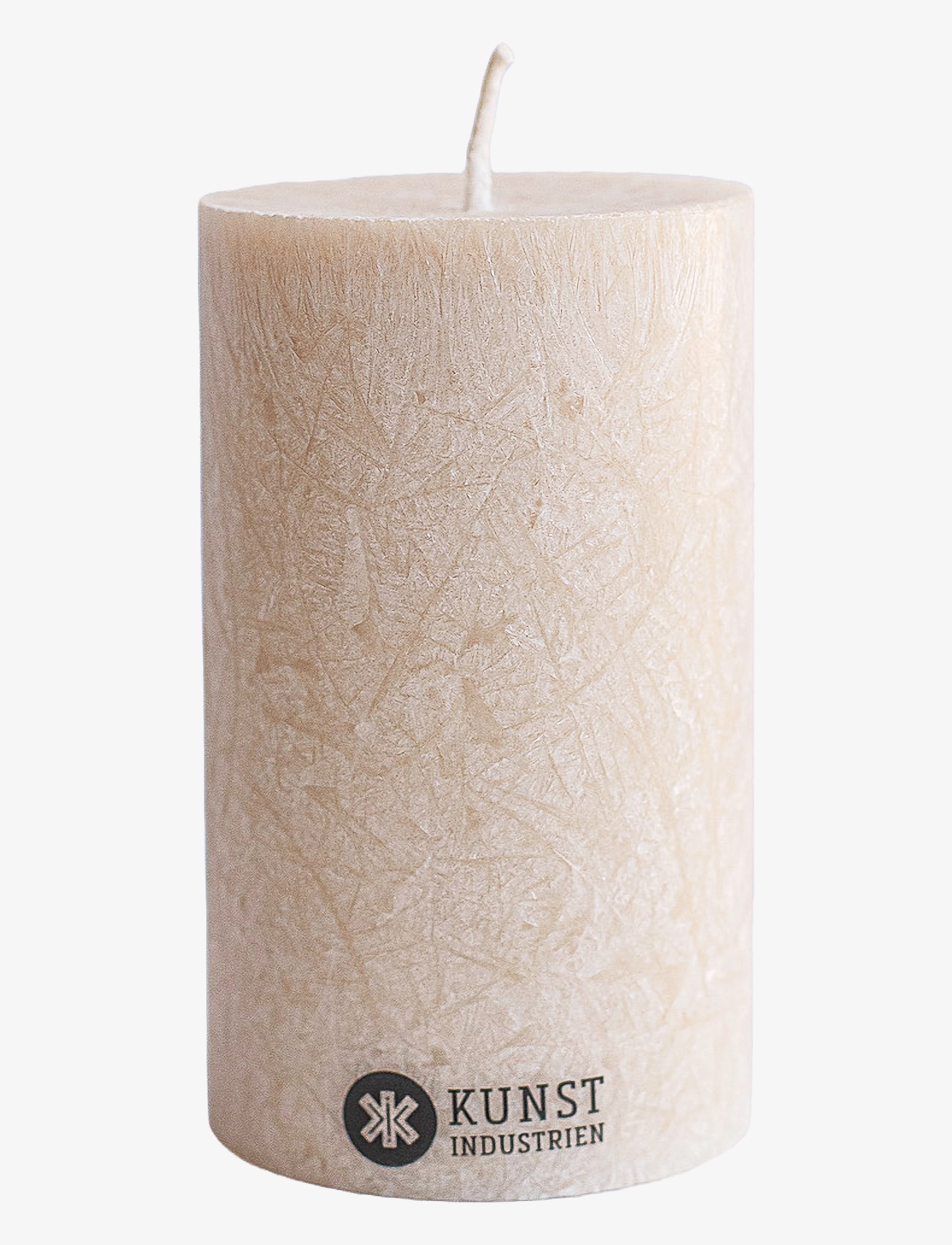 Kunstindustrien Upcycled olive wax pillar candle - Stearinlys - TRUE / beige