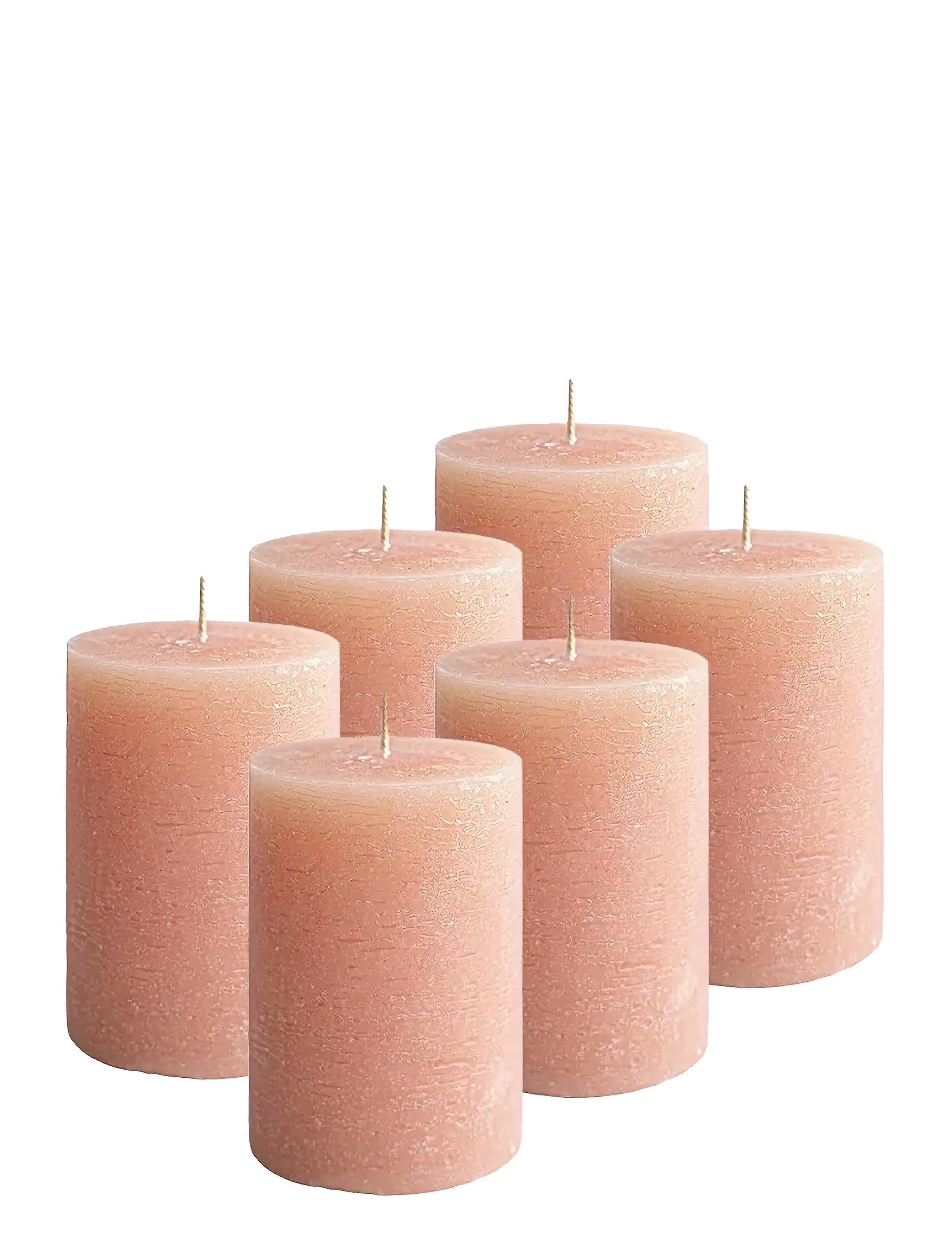Kunstindustrien Rustic Pillar Candles, Bloklys, Beige, Str: 7X10CM