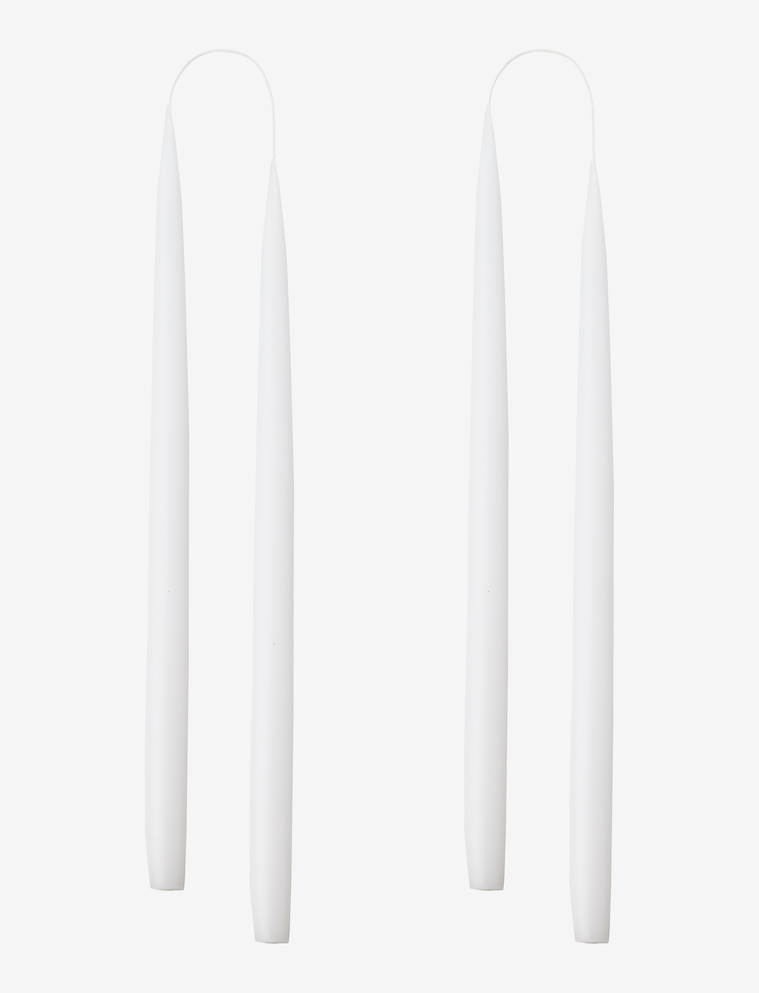 Kunstindustrien Hand Dipped Candles, 4 Pack, Søjlelys, Hvid, Str: ONE SIZE