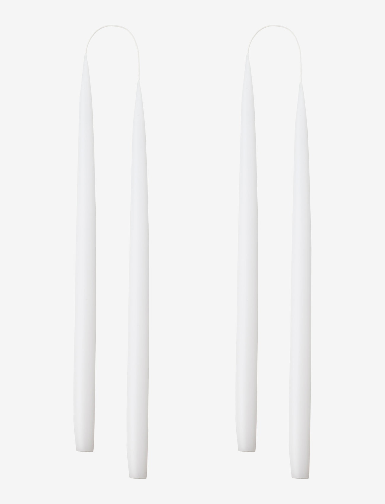Kunstindustrien - Hand Dipped Candles, 4 pack - pikad küünlad - white - 1