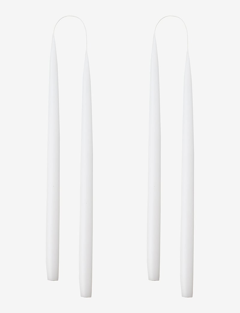 Kunstindustrien - Hand Dipped Candles, 4 pack - pikad küünlad - white - 1