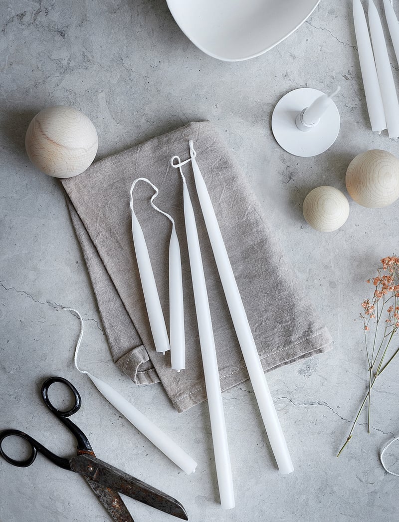 Kunstindustrien - Hand Dipped Candles, 4 pack - pikad küünlad - white - 5