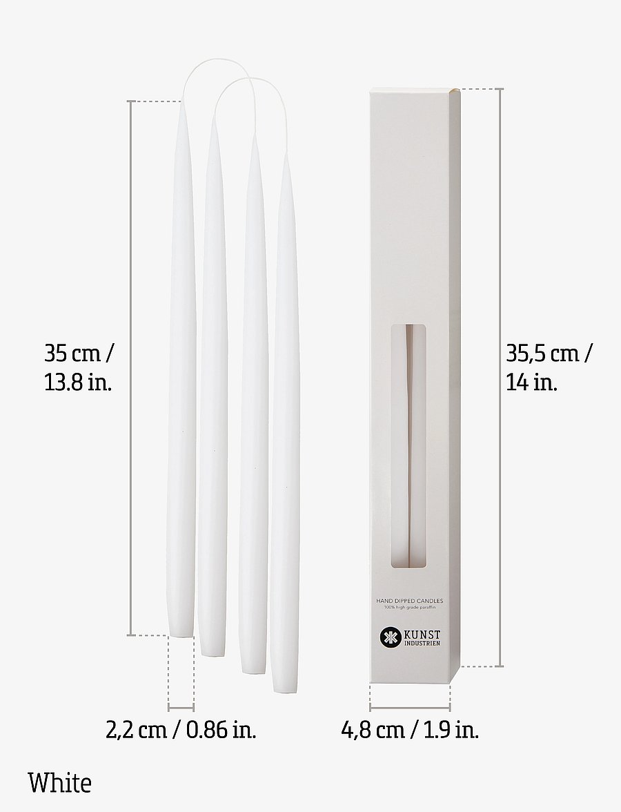 Kunstindustrien - Hand Dipped Candles, 4 pack - madalaimad hinnad - white - 2