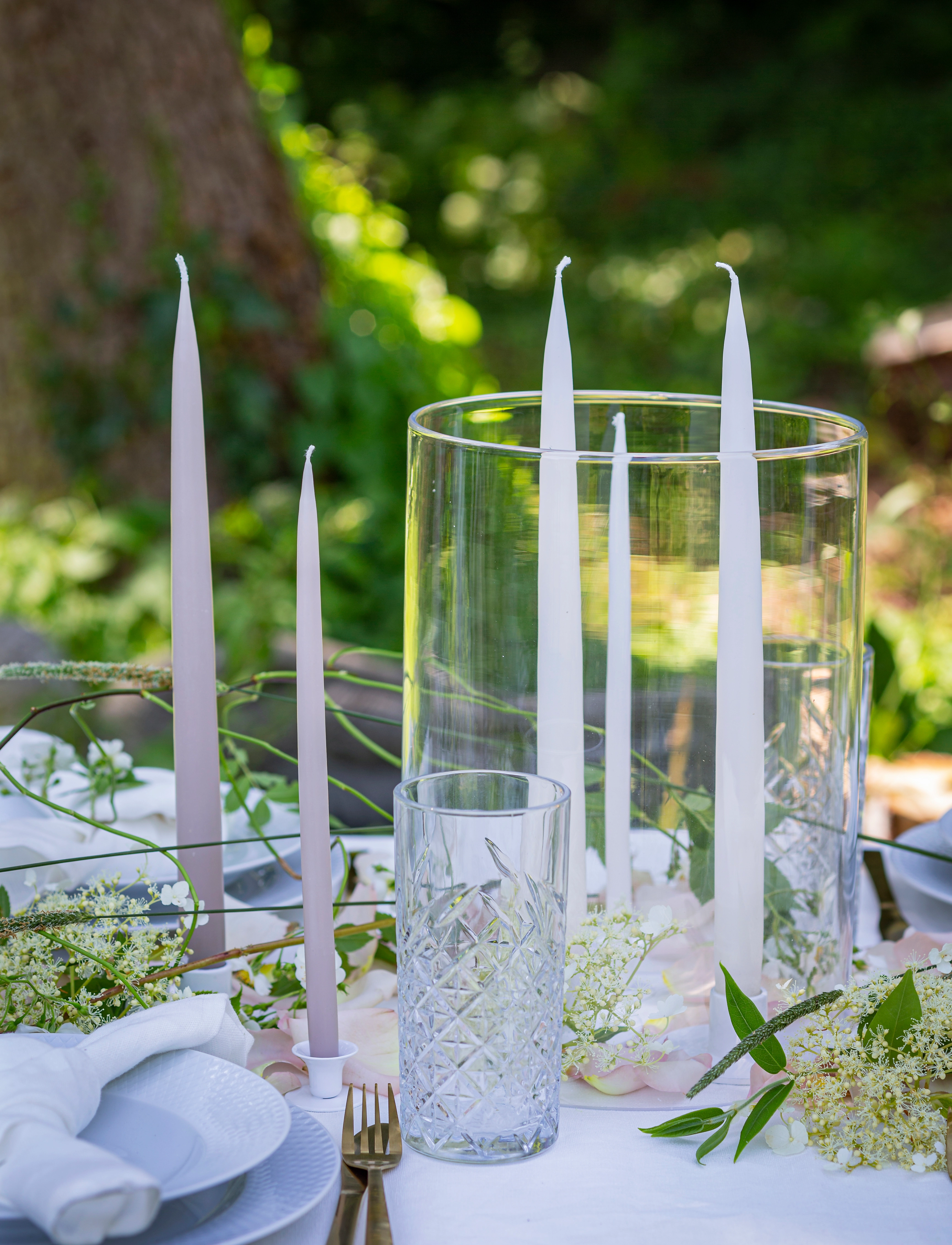 Kunstindustrien Hand Dipped Candles, 4 Pack, One Size, White, Stearinlys > Søjlelys, Unisex