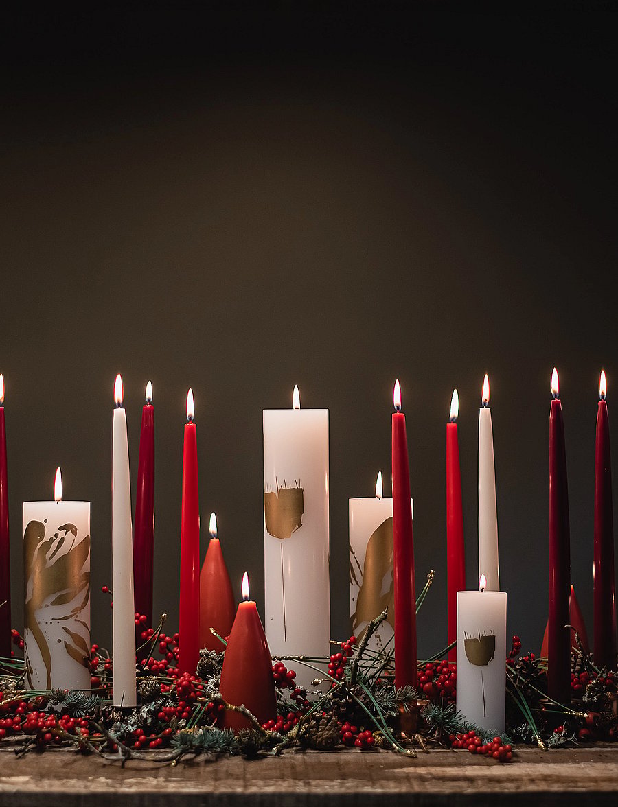 Kunstindustrien - Hand Dipped Candles, 4 pack - madalaimad hinnad - red - 4