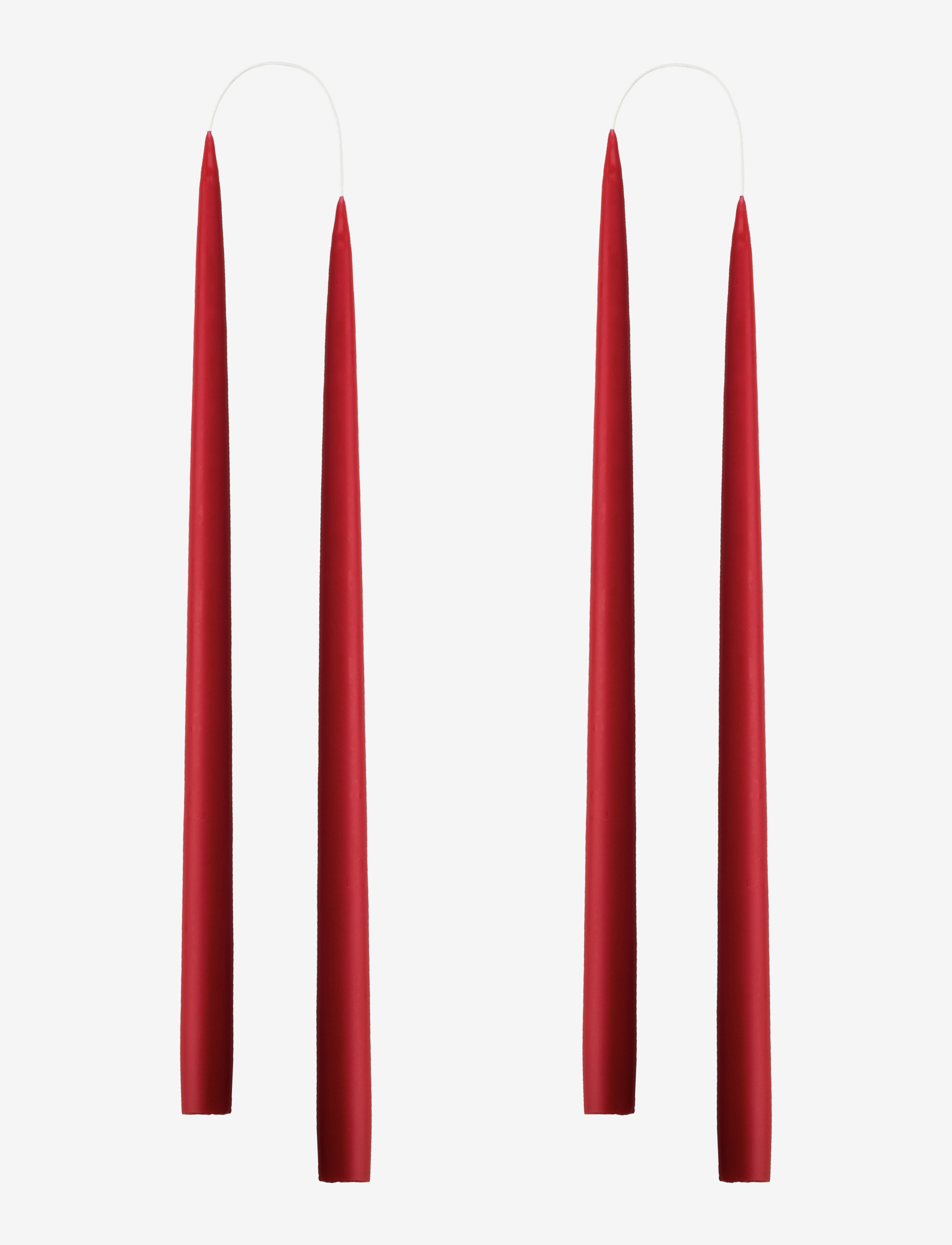 Kunstindustrien Hand Dipped Candles, 4 pack - Küünlad - DARK RED / red