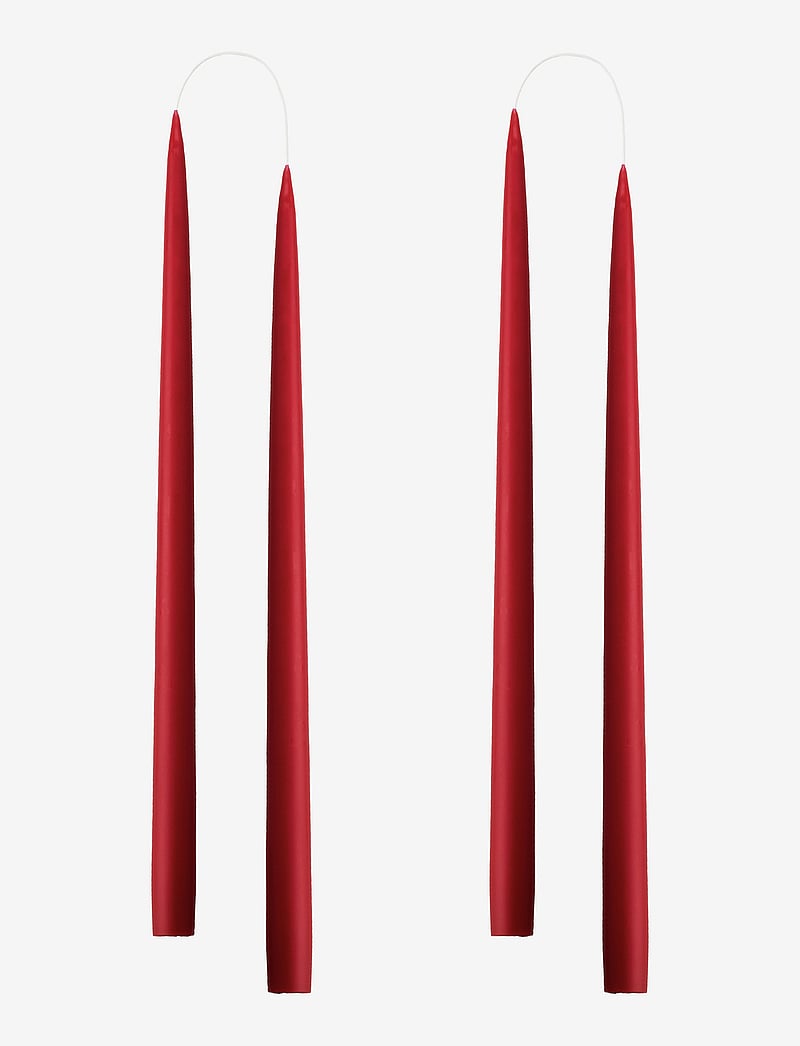 Kunstindustrien - Hand Dipped Candles, 4 pack - pikad küünlad - dark red - 1